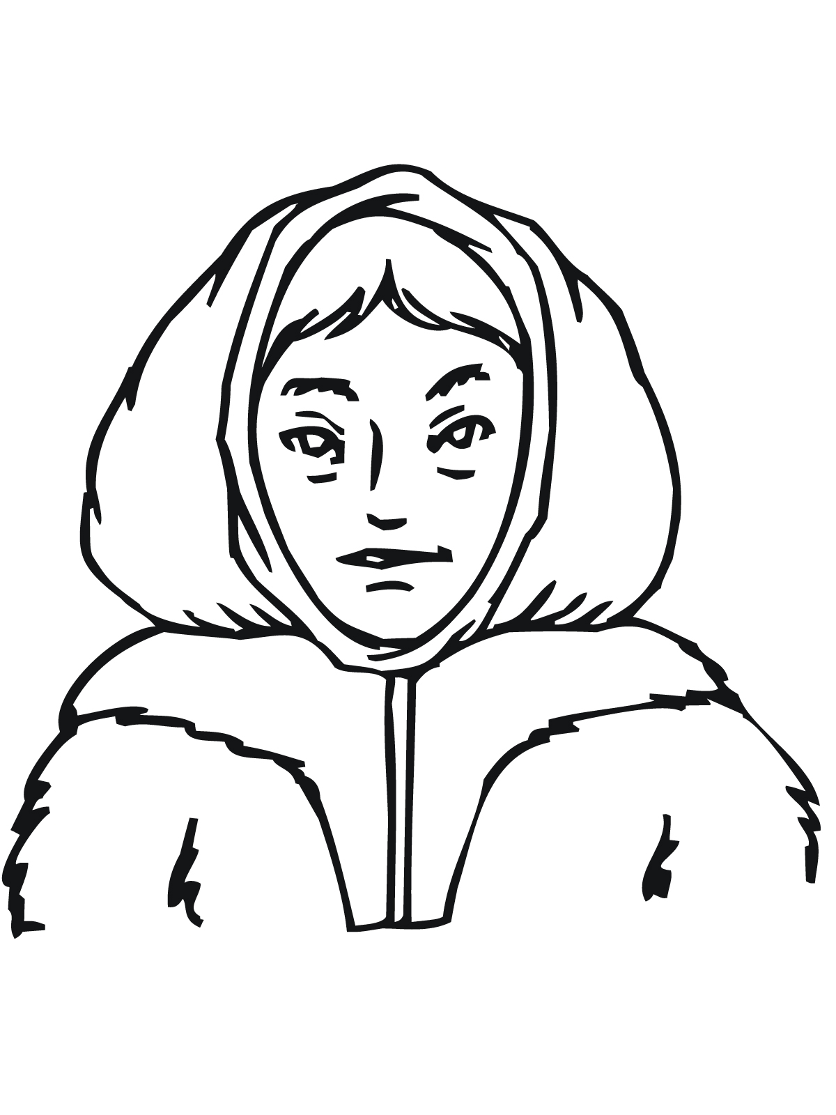 Inuit Girl Coloring Page Free Printable