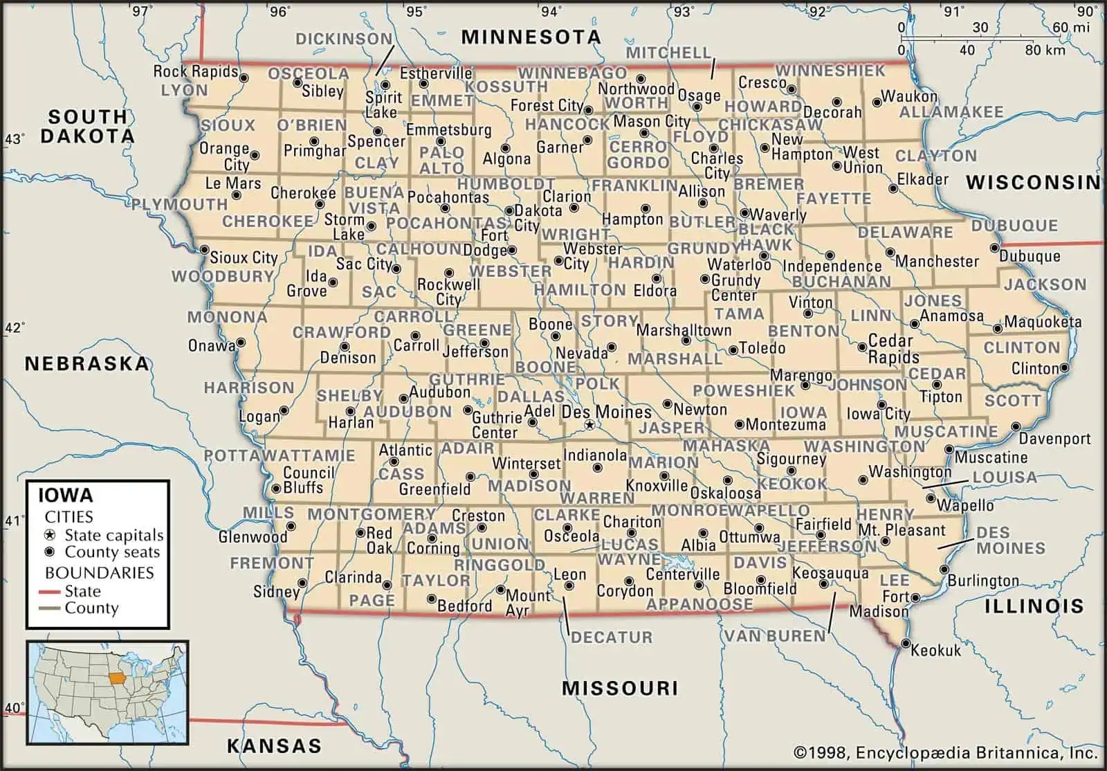 Iowa County Maps Interactive History Complete List