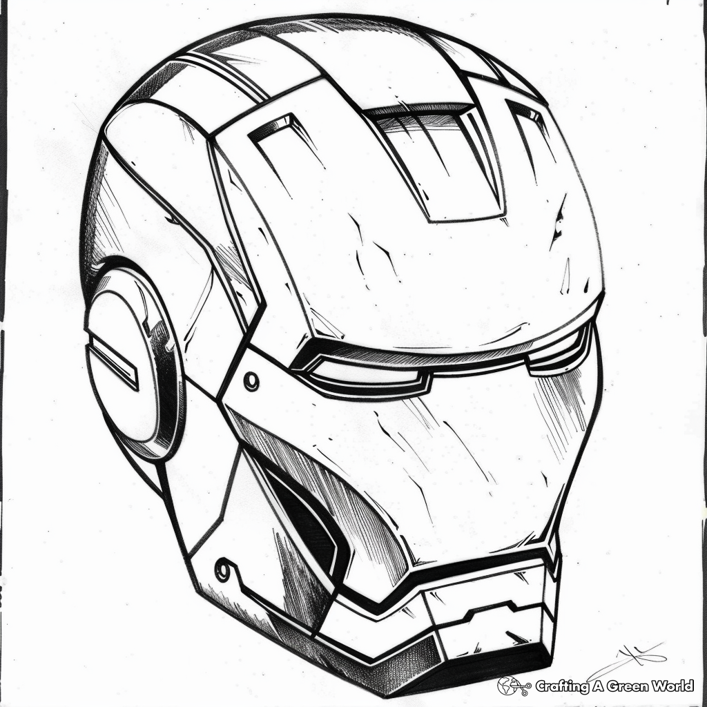 Iron Man Helmet Coloring Pages Free Printable 
