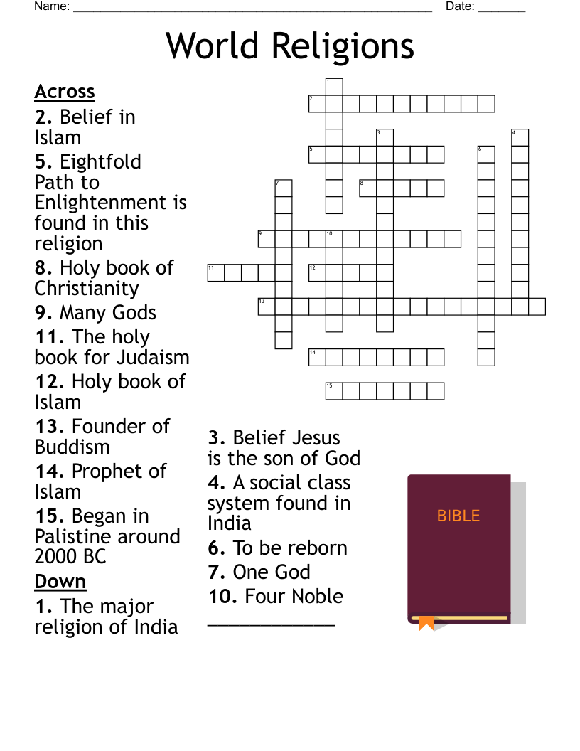 Islamic Questions Task One Crossword WordMint