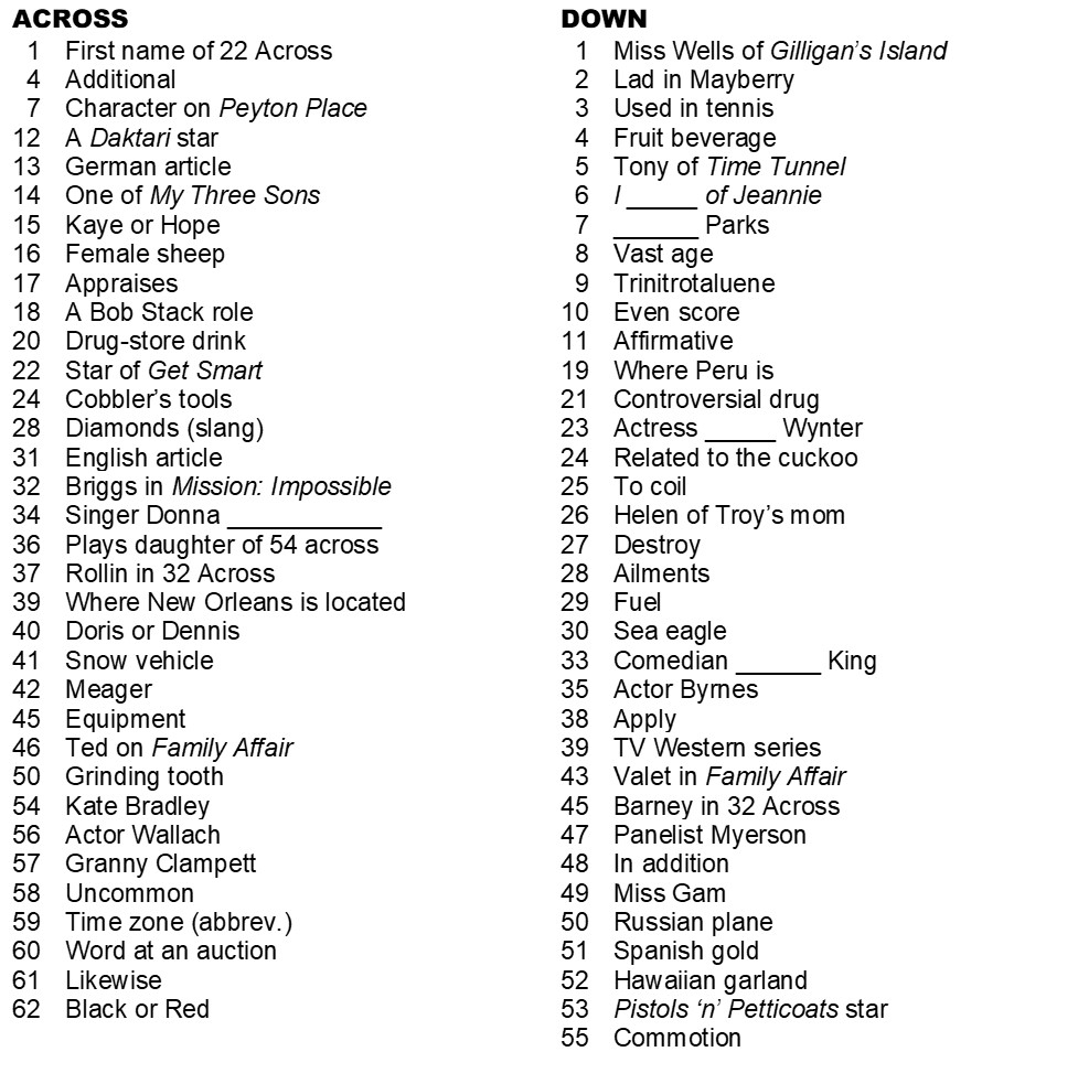 It s About TV Return Of The Crossword Puzzle 