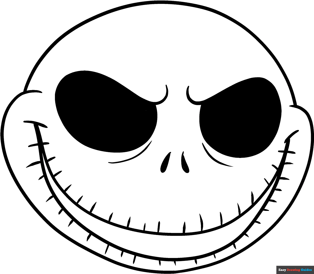 Jack Skellington s Face Coloring Page Easy Drawing Guides Jack Skellington s Face Coloring Page Easy Drawing Guides