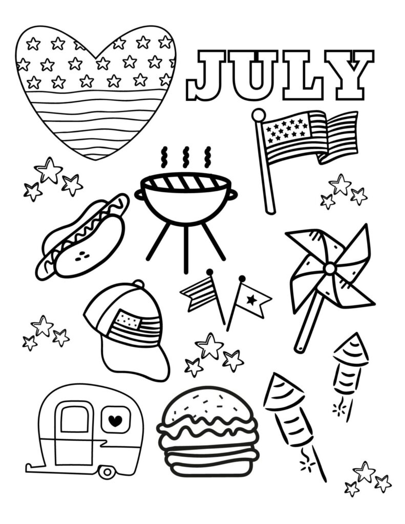 July Coloring Pages Print At Home For Free The Girl Creative July Coloring Pages Print At Home For Free The Girl Creative