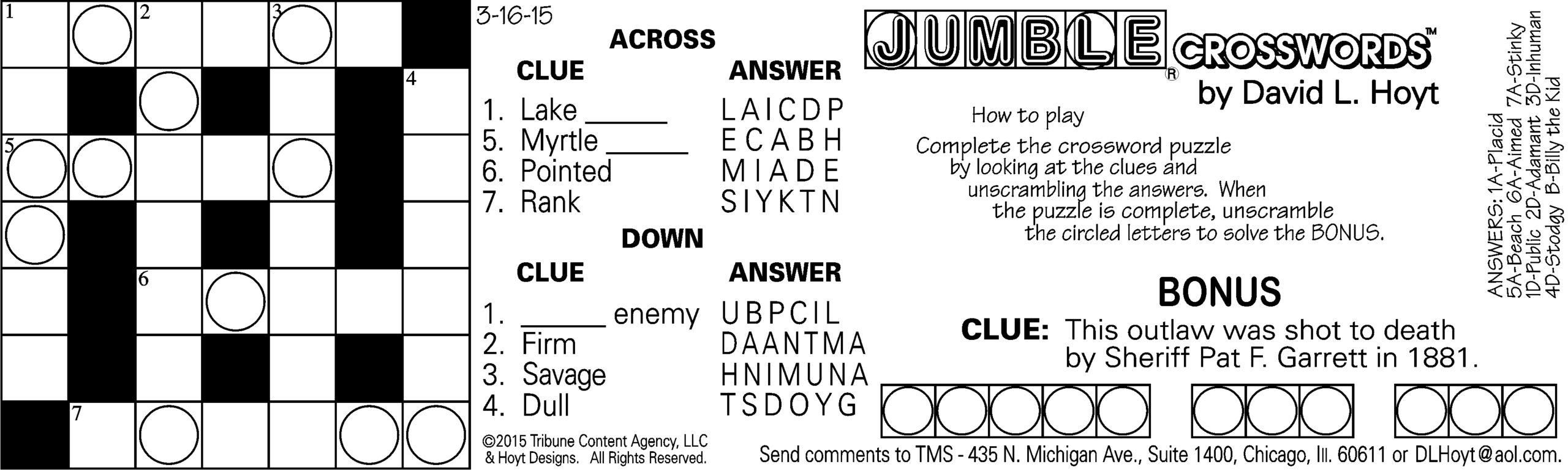 Jumble Crosswords Games Puzzles