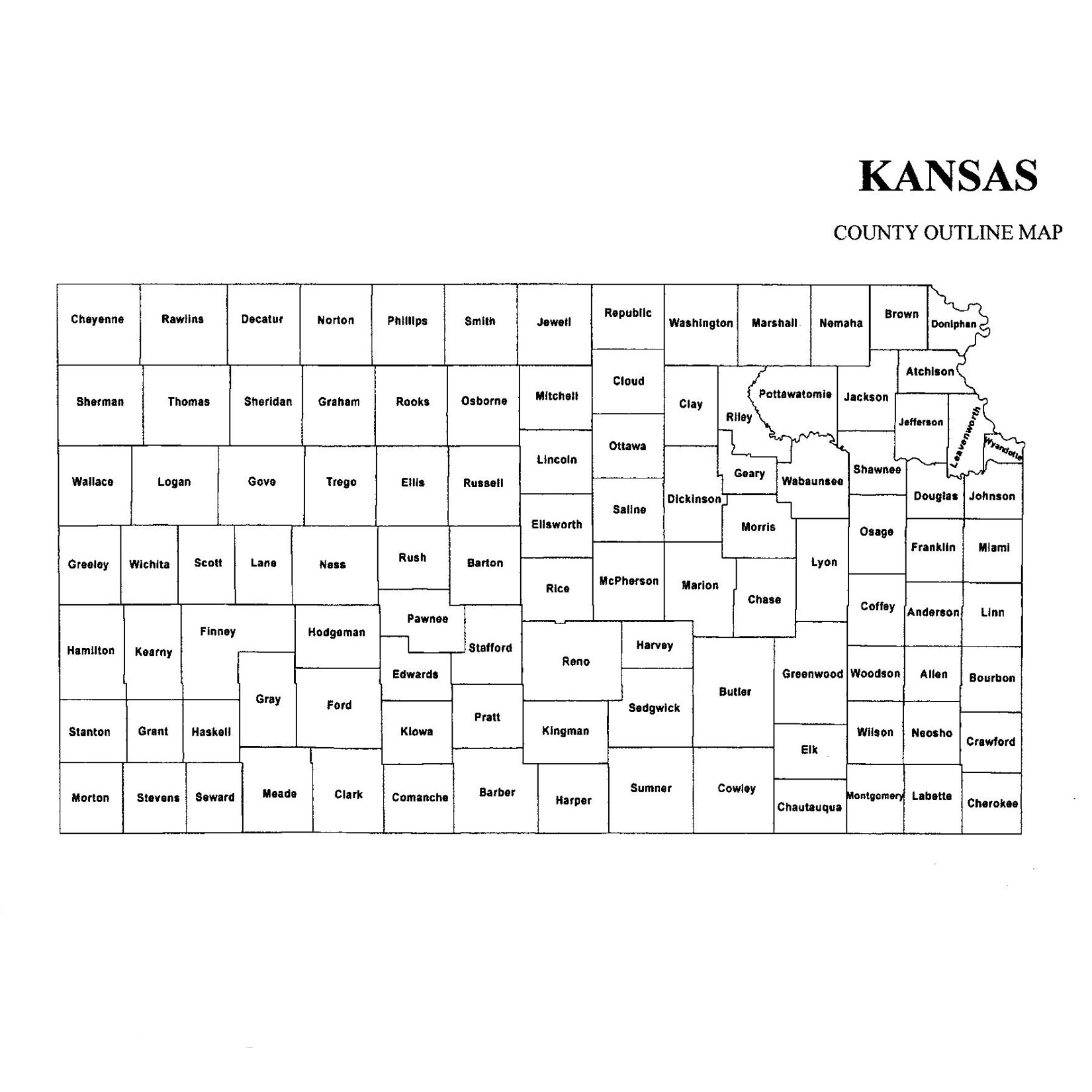 Kansas County Map Jigsaw Genealogy Kansas County Map Jigsaw Genealogy