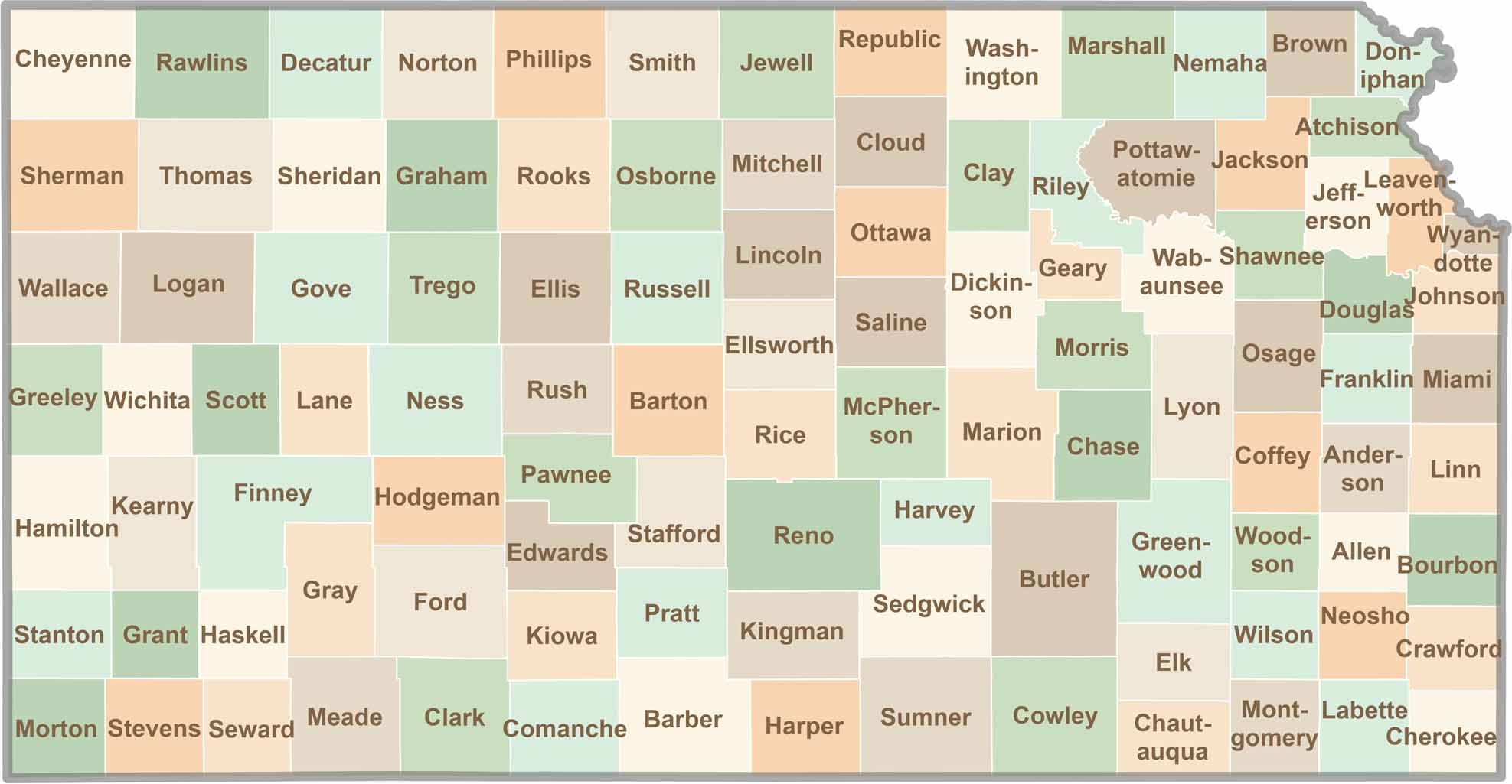 Kansas County Map US County Maps Kansas County Map US County Maps