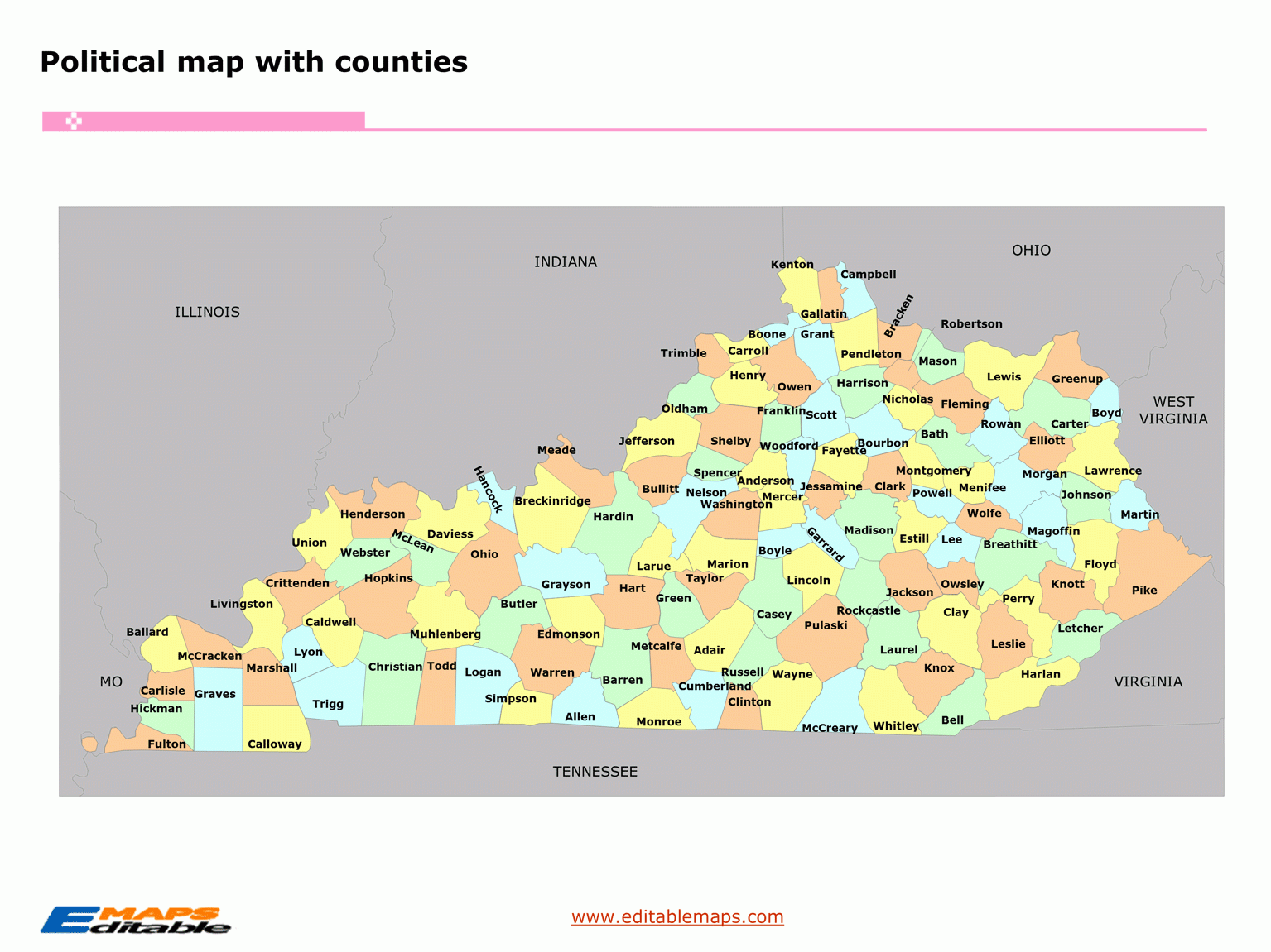 map of ky counties