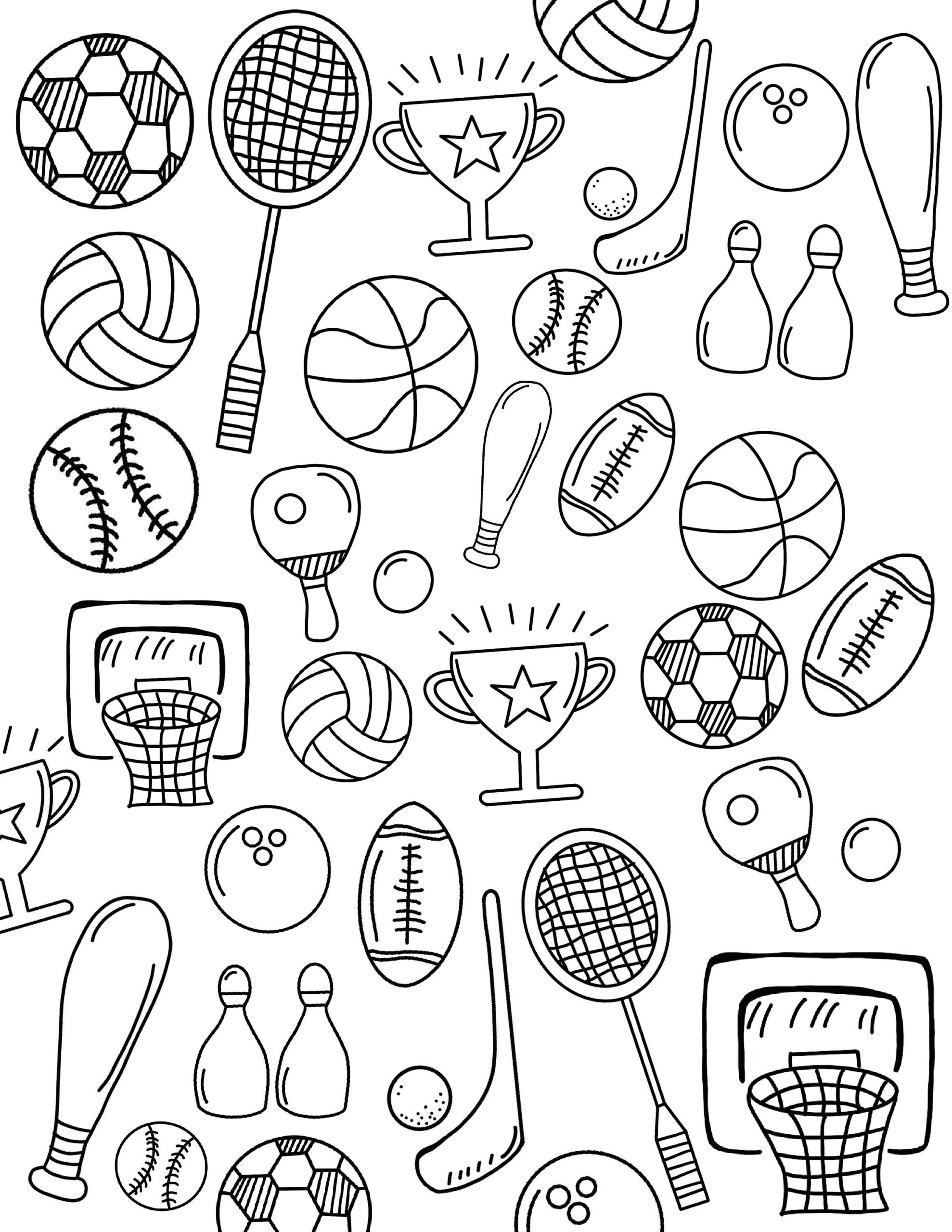 Kids Sports Coloring Page Summertime Fun digital Download Etsy Israel Kids Sports Coloring Page Summertime Fun digital Download Etsy Israel