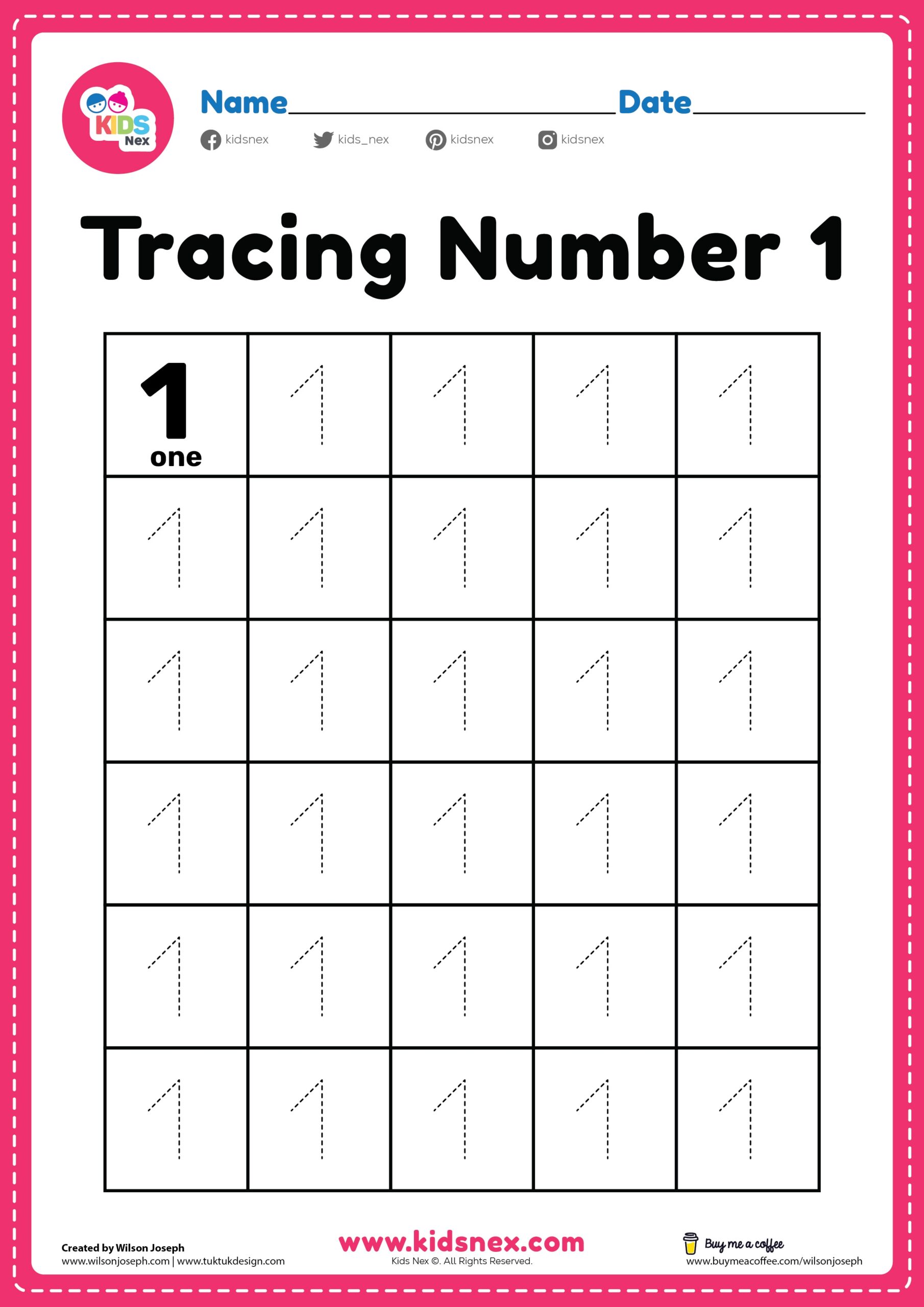 number worksheet for nursery