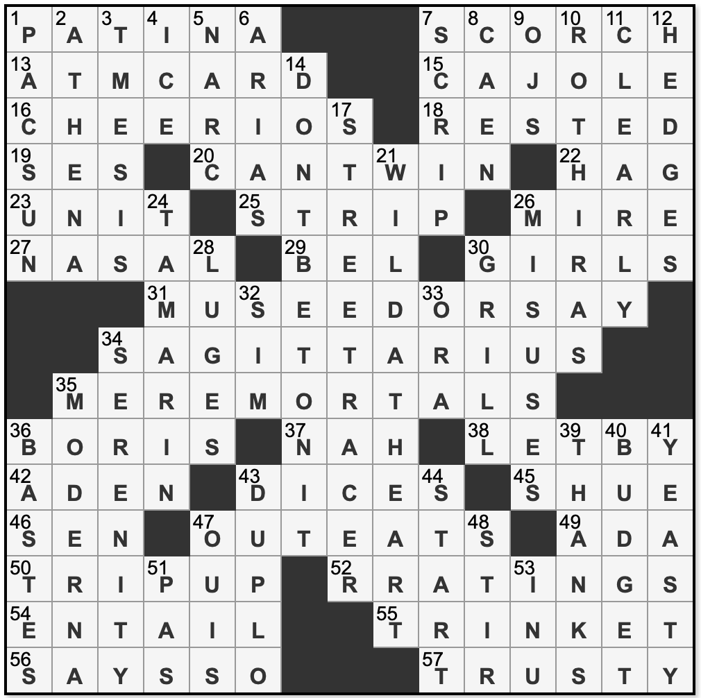 L A Times Crossword Corner Saturday October 18 2025 Kyle Dolan