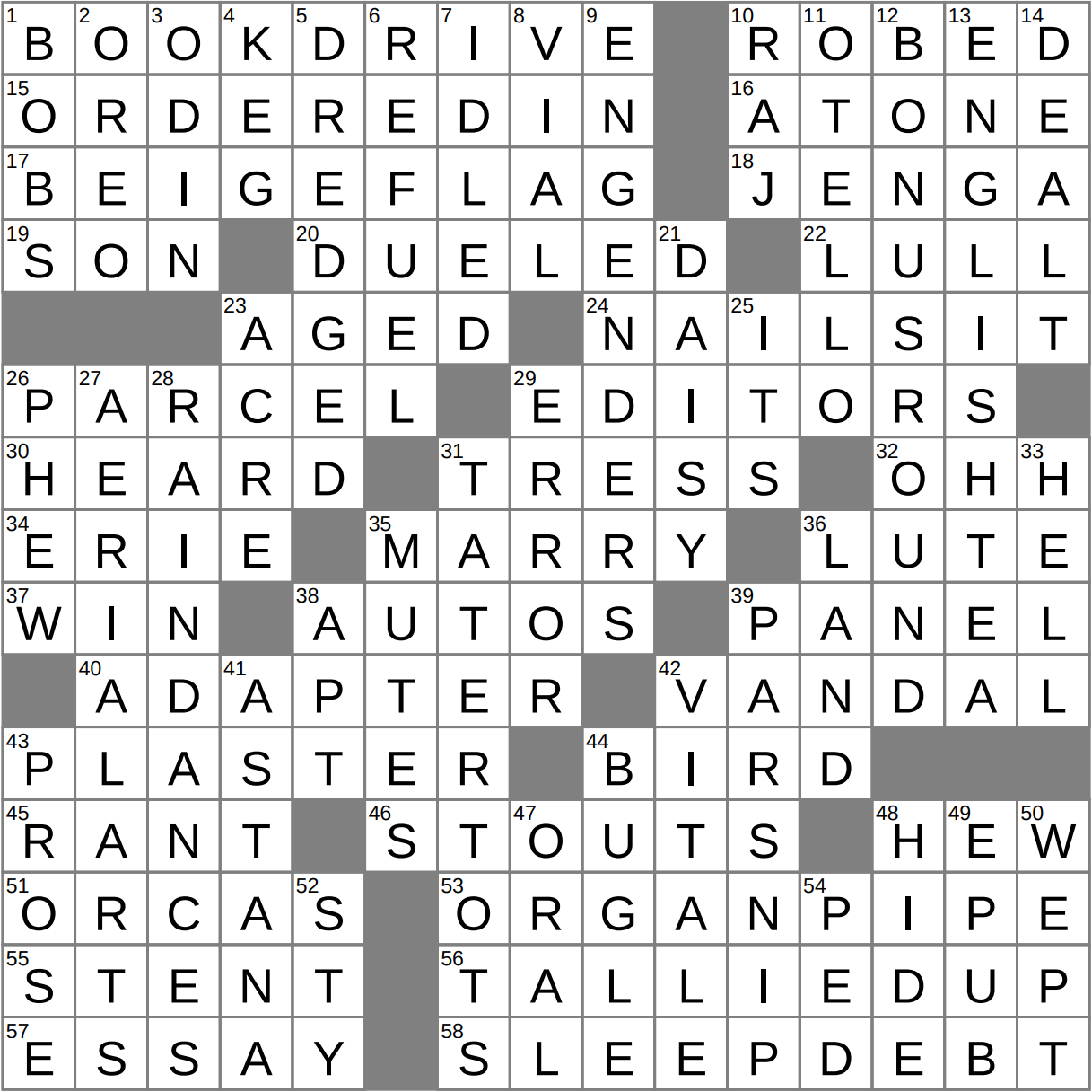 LA Times Crossword 10 Jan 26 Saturday LAXCrossword