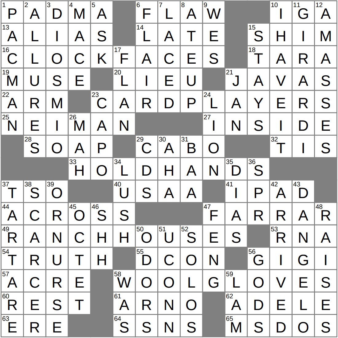 LA Times Crossword 26 Feb 26 Thursday LAXCrossword