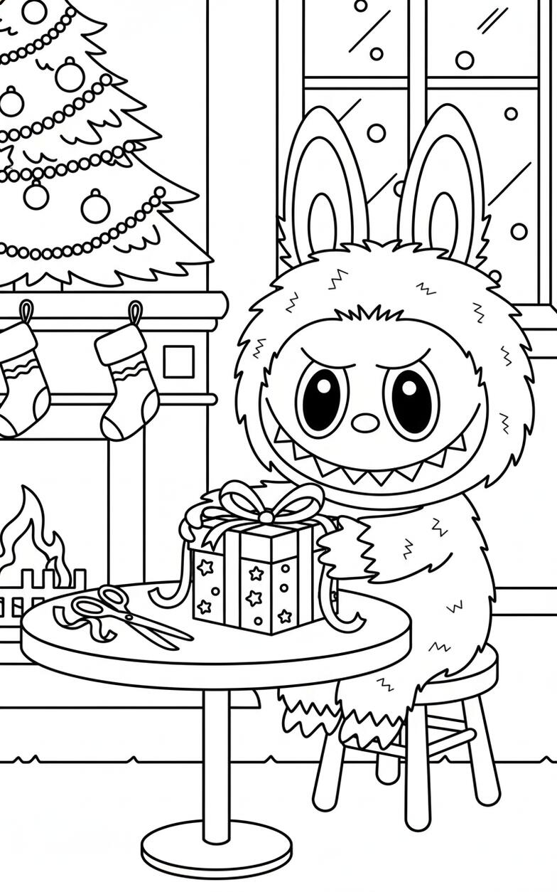 Labubu Christmas Coloring Pages PDFs Easy To Download And Print ColoringJoy Labubu Christmas Coloring Pages PDFs Easy To Download And Print ColoringJoy
