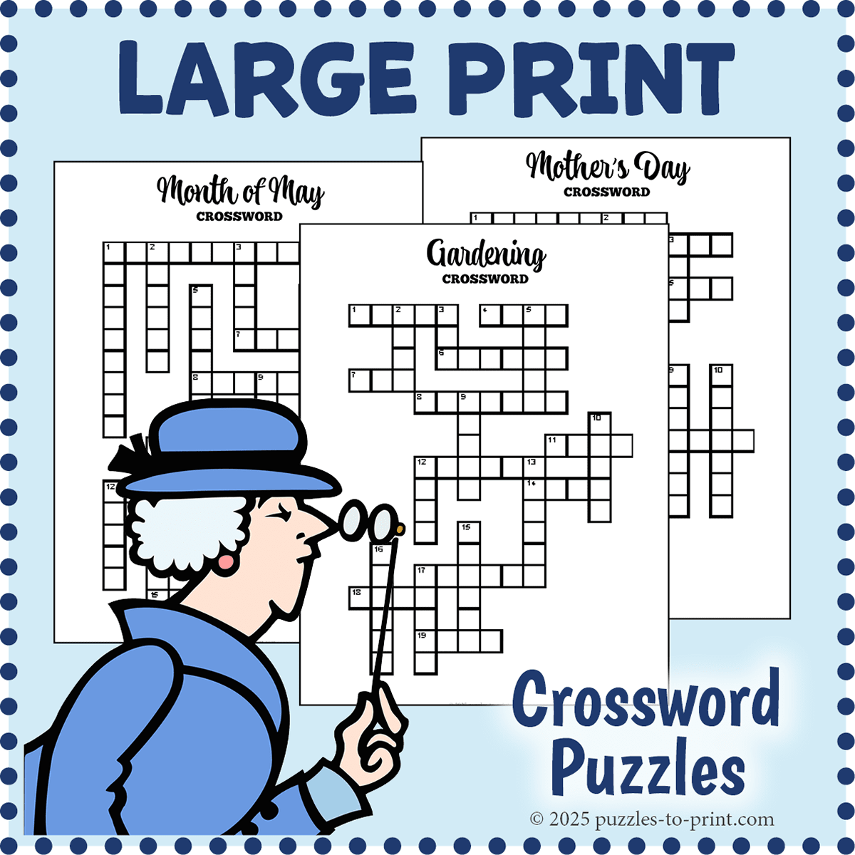 large font crossword puzzles