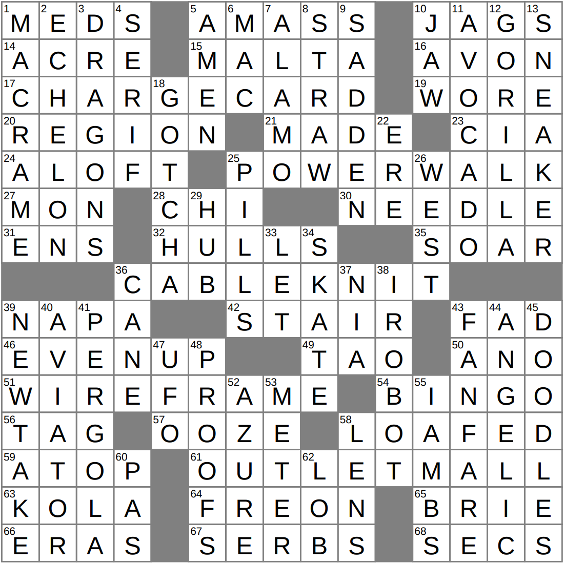 LAXCrossword Answers To The Los Angeles Times Crossword