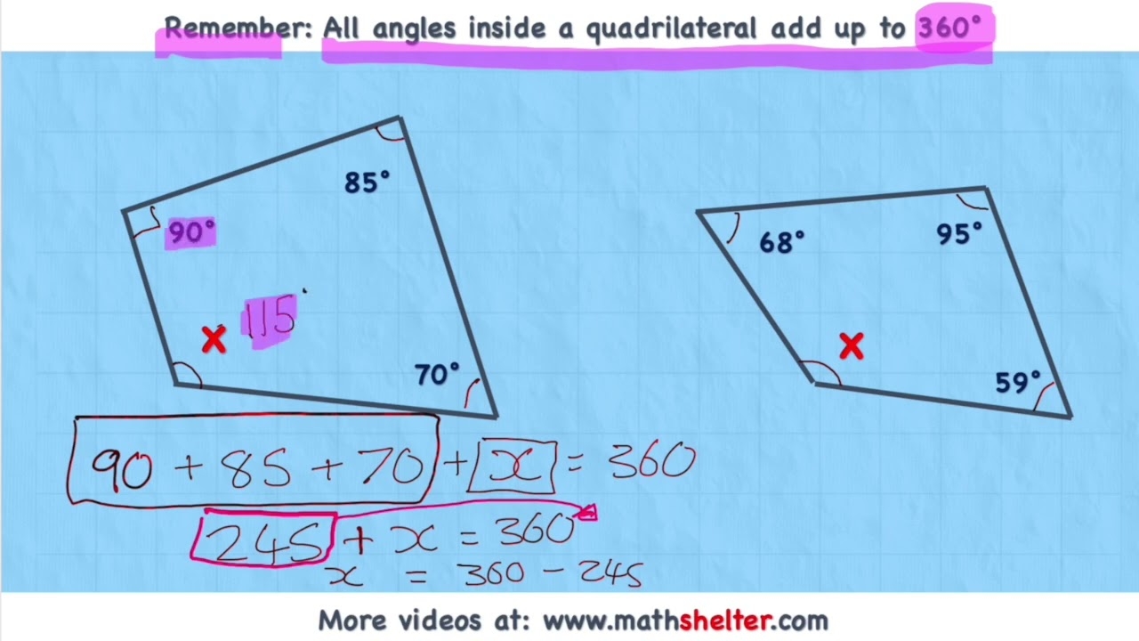 LEARN How To Find The Missing Angle Of A Quadrilateral YouTube LEARN How To Find The Missing Angle Of A Quadrilateral YouTube