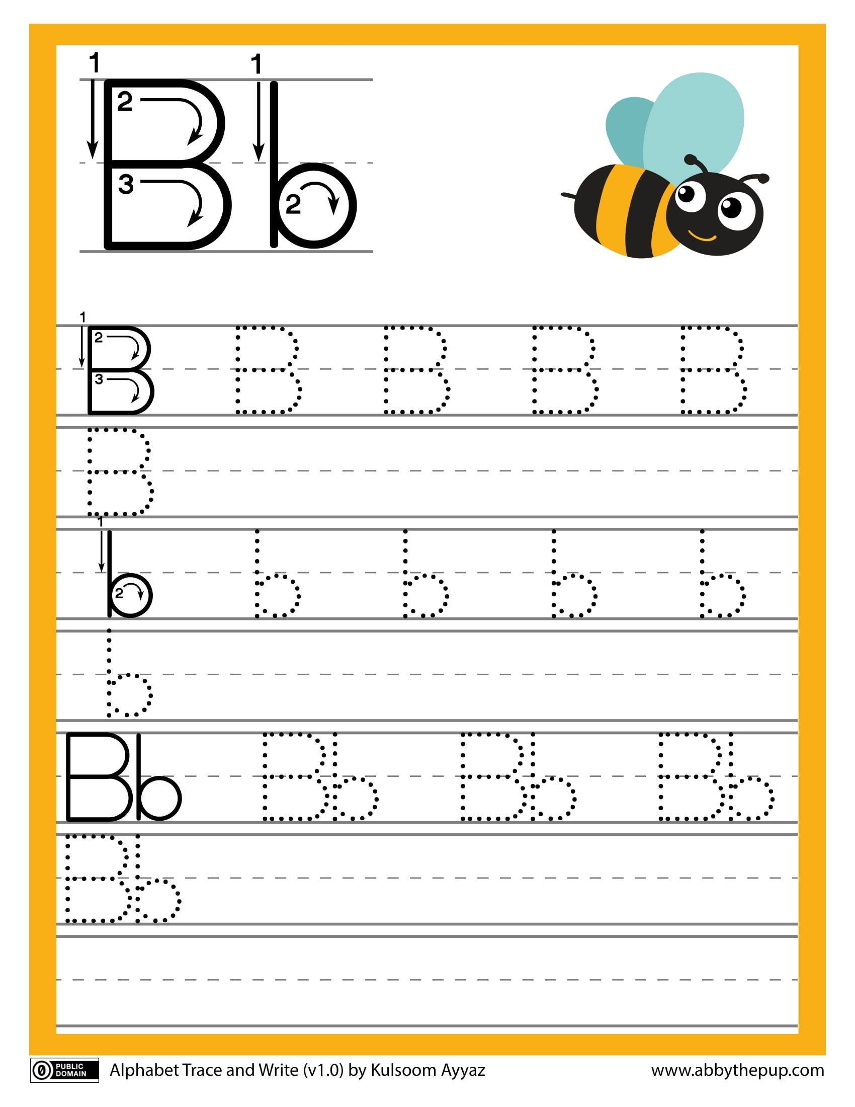 letter b tracing worksheet