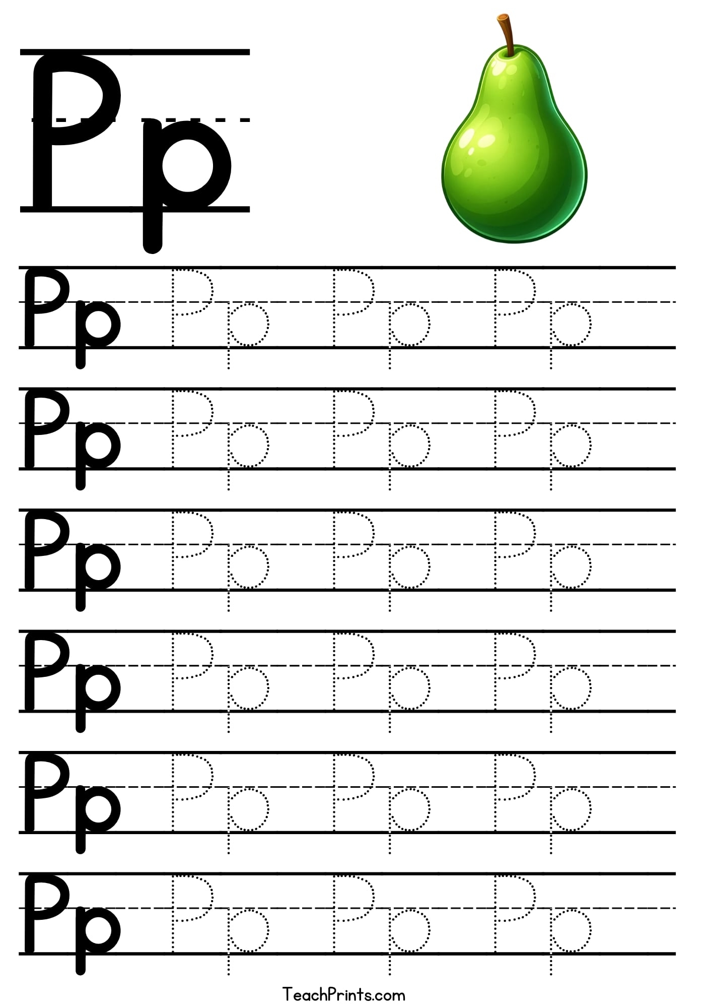 Letter P Tracing Worksheet Free Printables Teach Prints Letter P Tracing Worksheet Free Printables Teach Prints