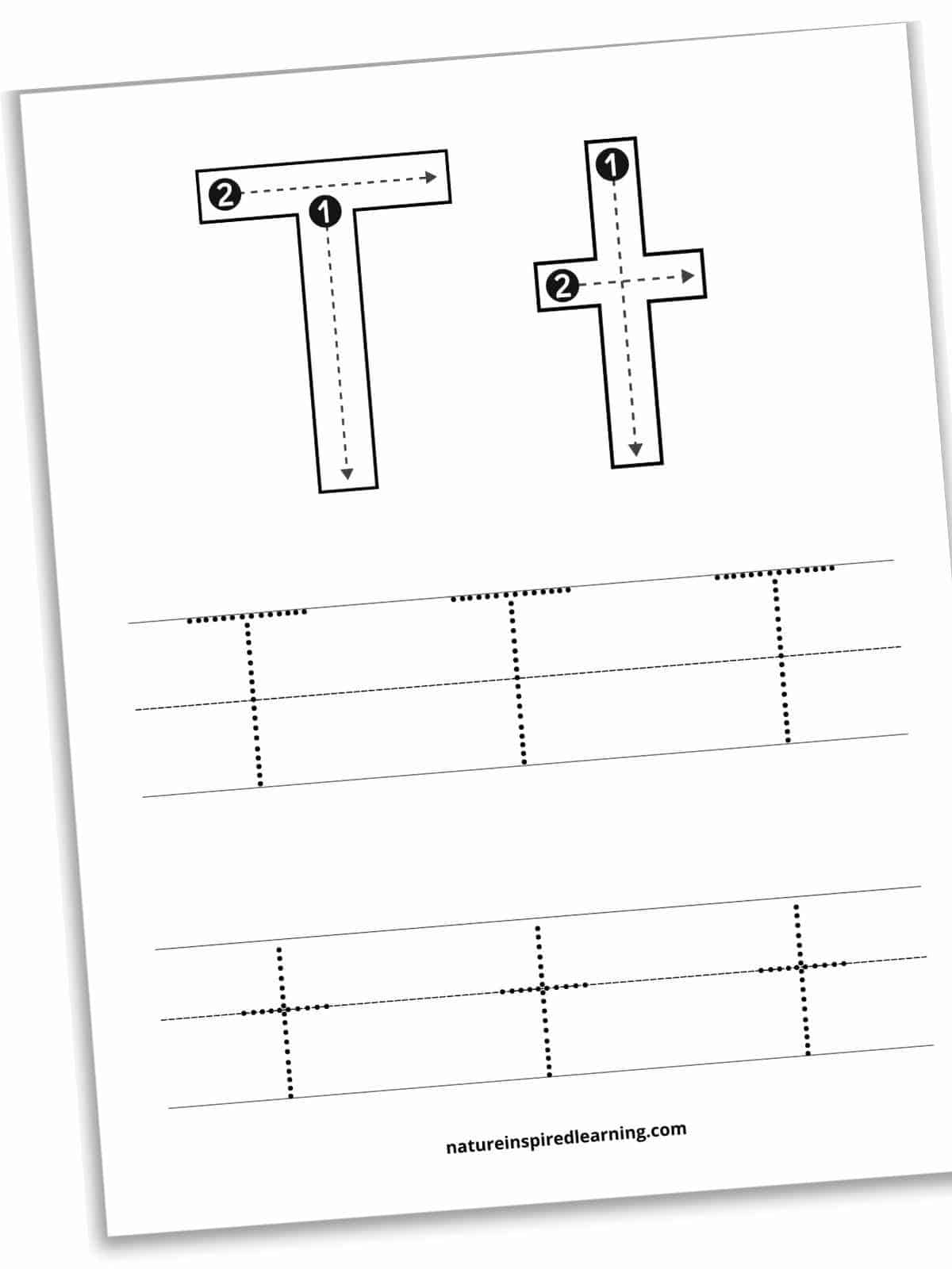 tracing the letter t worksheet