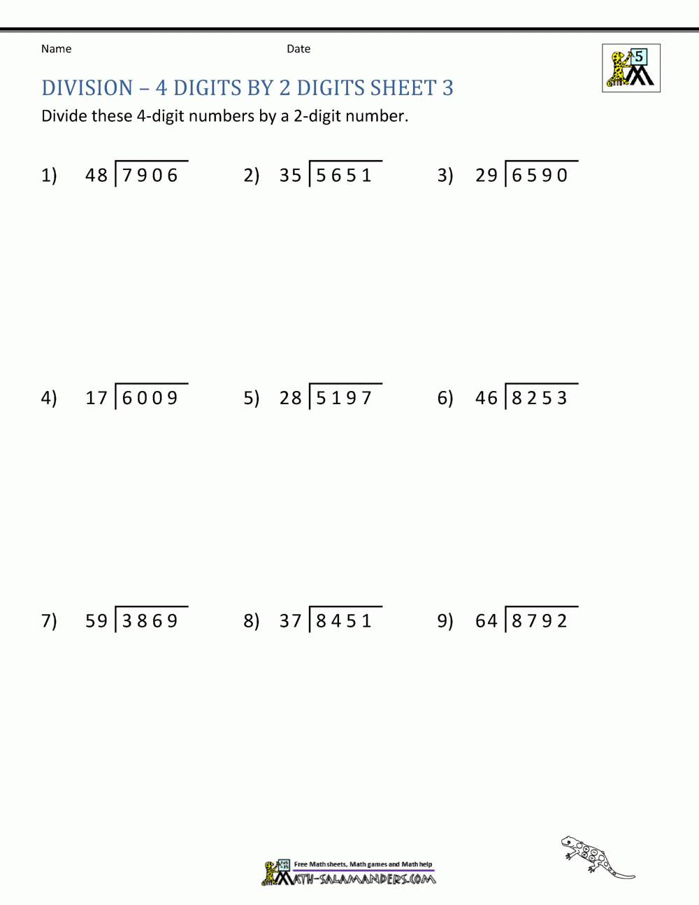 Long Division Worksheets For 5th Grade Long Division Worksheets For 5th Grade