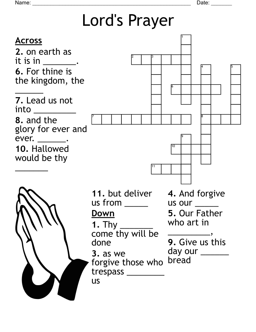 Lord s Prayer Crossword WordMint
