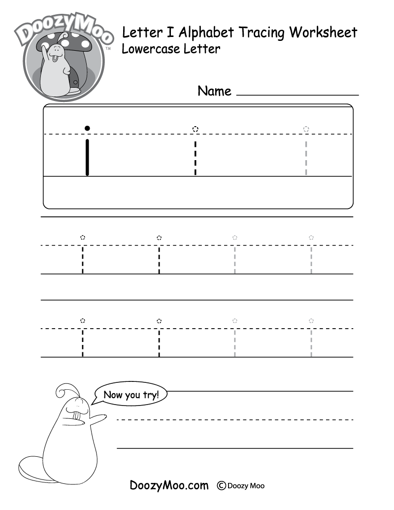 Lowercase Letter i Tracing Worksheet Doozy Moo Lowercase Letter i Tracing Worksheet Doozy Moo