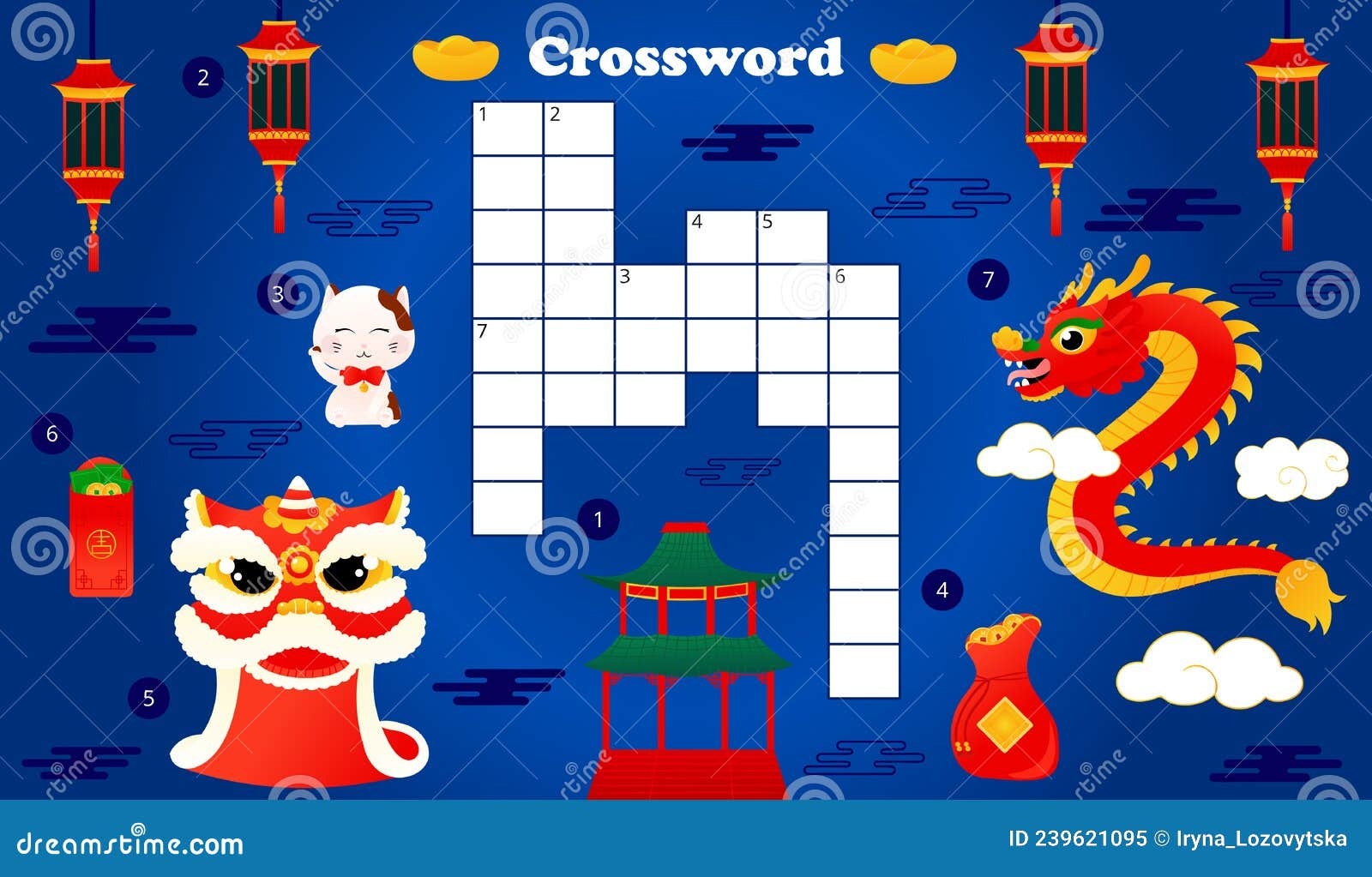 Lunar New Year Crossword For Kids With Cute Dragon And Lion Character And Traditional Lanterns Red Envelopes Stock Vector Illustration Of Flower Lantern 239621095 Lunar New Year Crossword For Kids With Cute Dragon And Lion Character And Traditional Lanterns Red Envelopes Stock Vector Illustration Of Flower Lantern 239621095