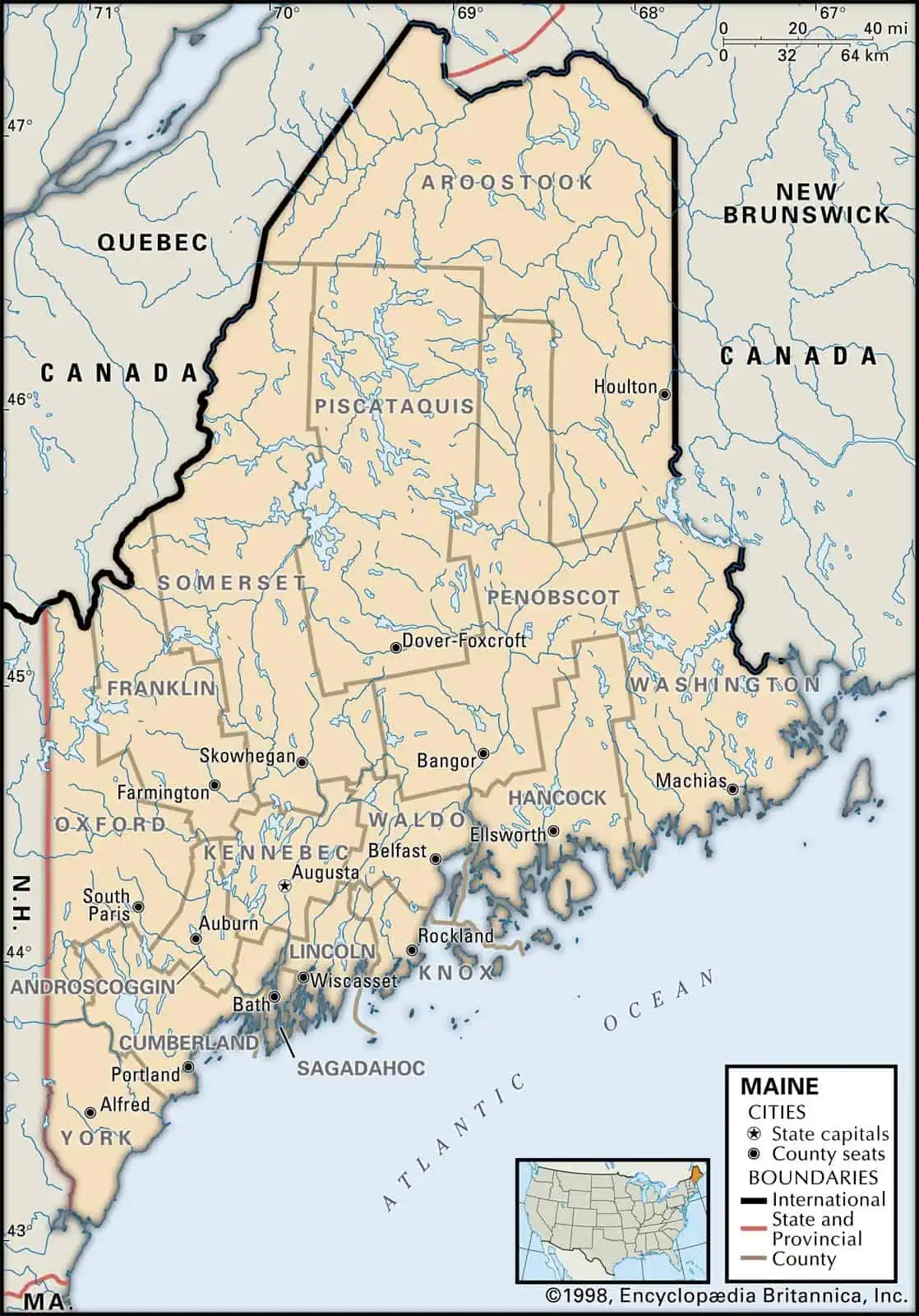 Maine County Maps Interactive History Complete List