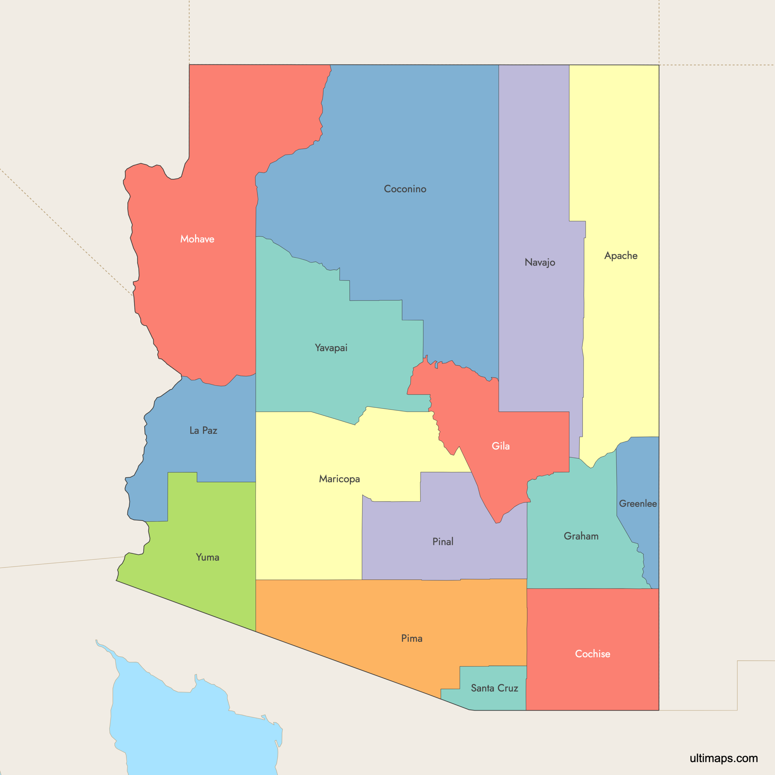az state map with counties az state map with counties