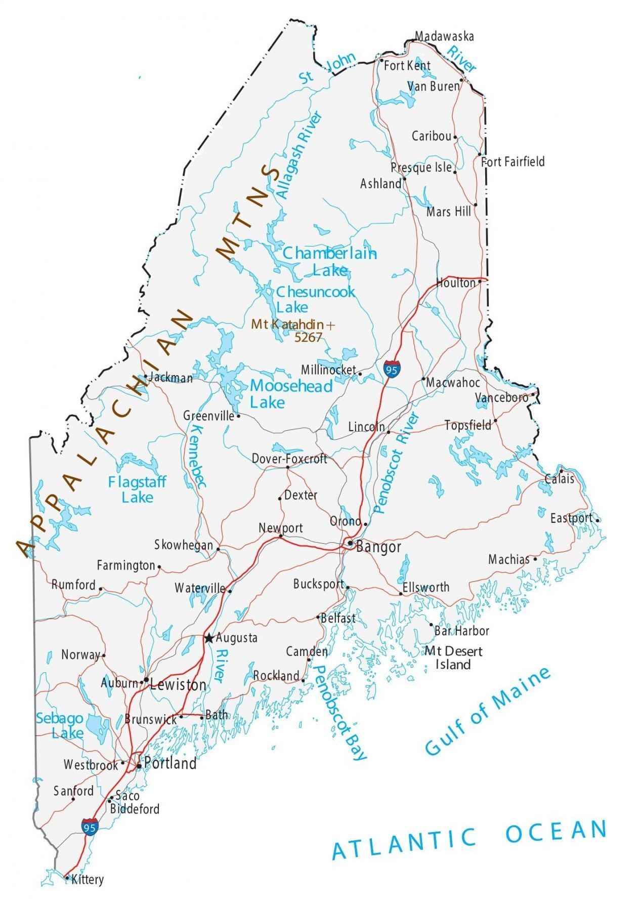 Map Of Maine Cities And Roads GIS Geography Map Of Maine Cities And Roads GIS Geography