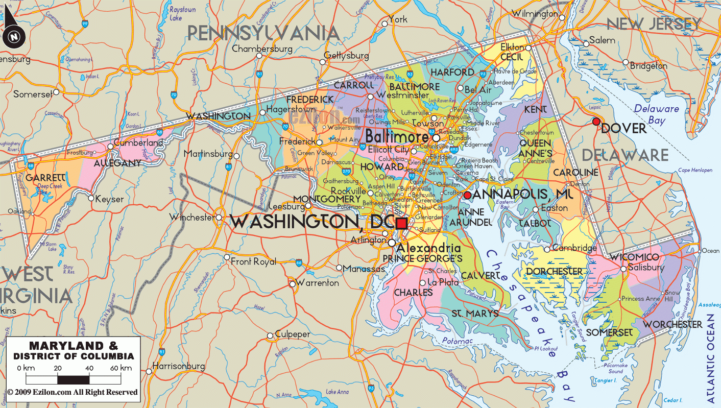 Map Of Maryland Detailed Maryland Map With Cities Counties And Roads Ezilon Maps Map Of Maryland Detailed Maryland Map With Cities Counties And Roads Ezilon Maps