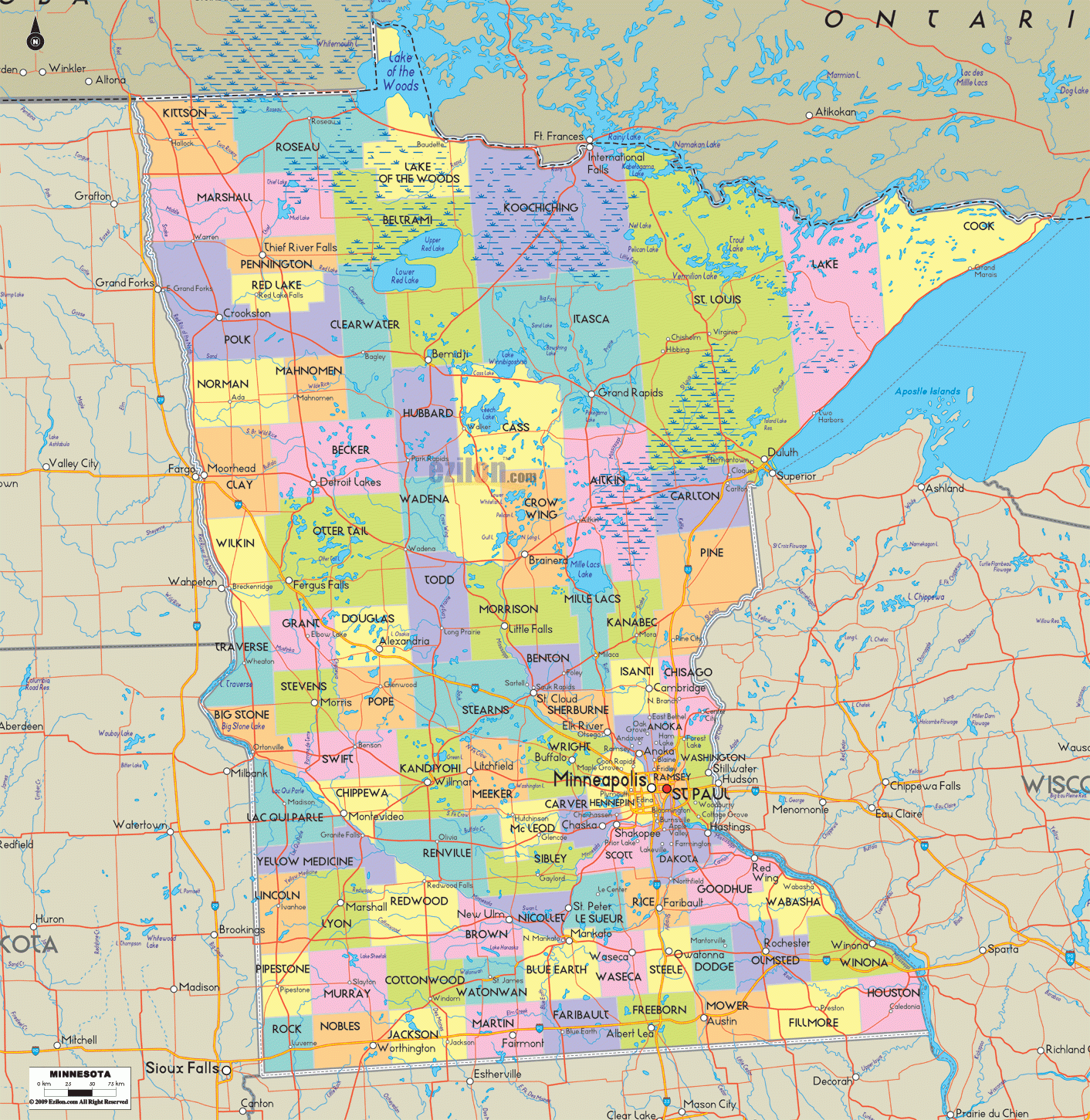 county map in mn county map in mn