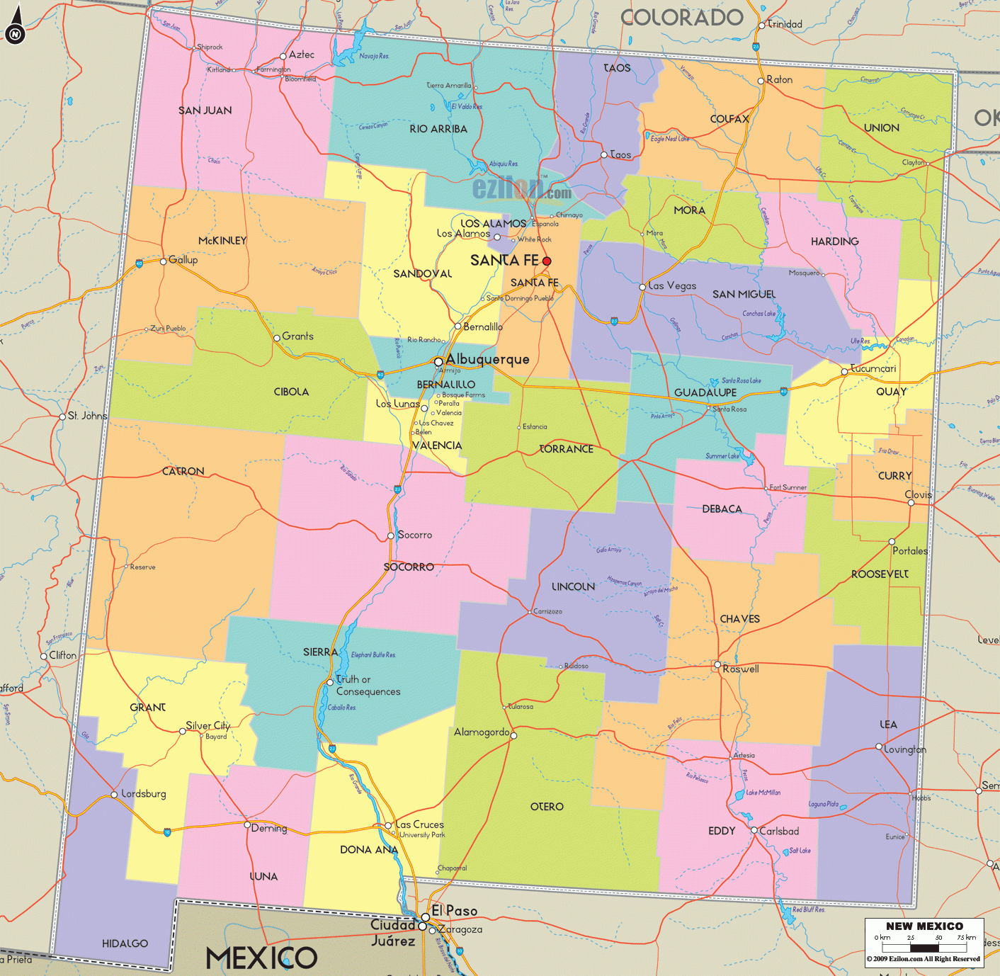 counties in new mexico map