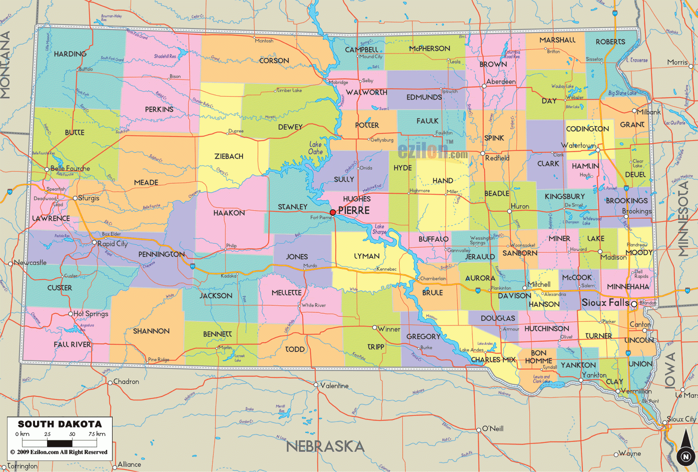 map of south dakota counties map of south dakota counties