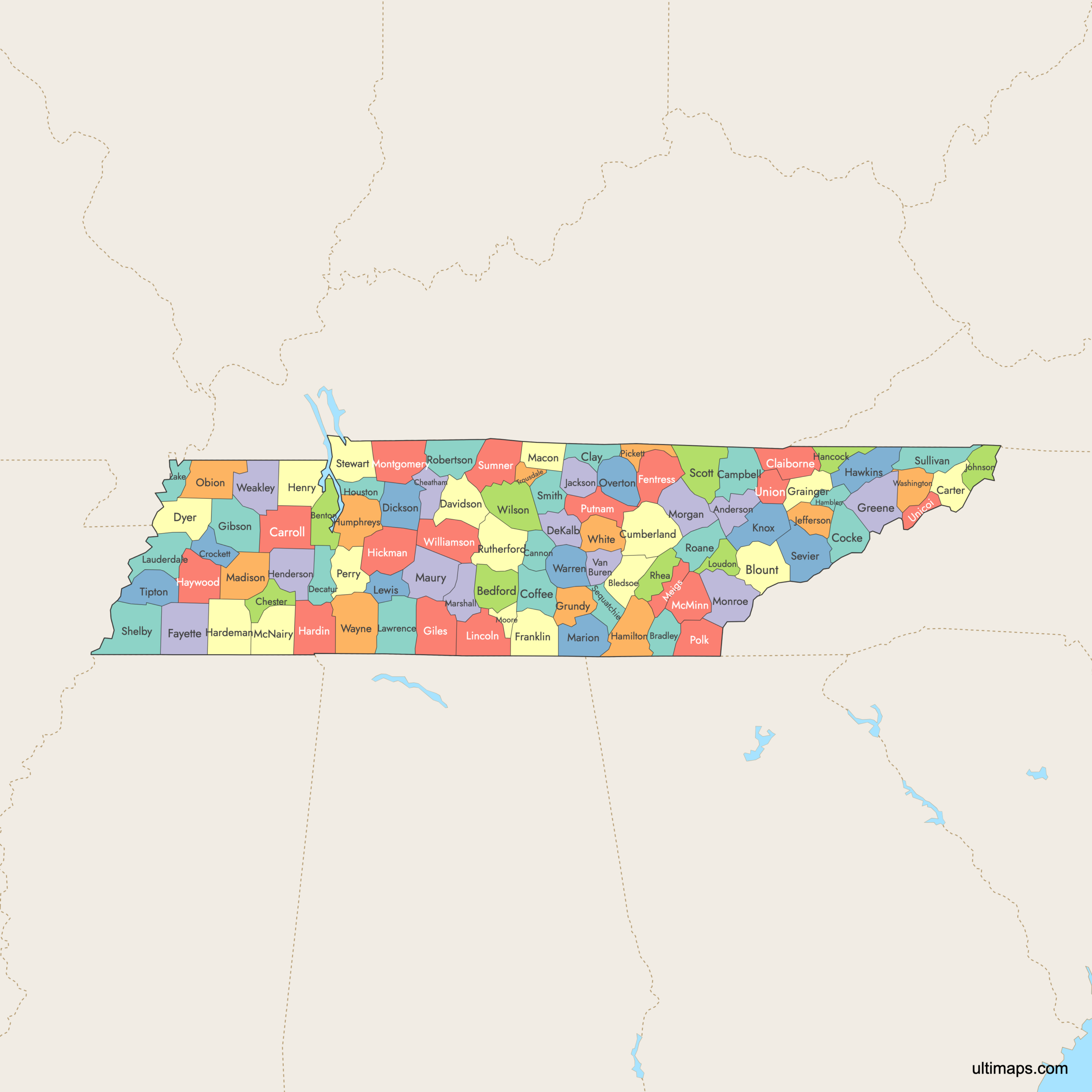 map of tennessee counties map of tennessee counties