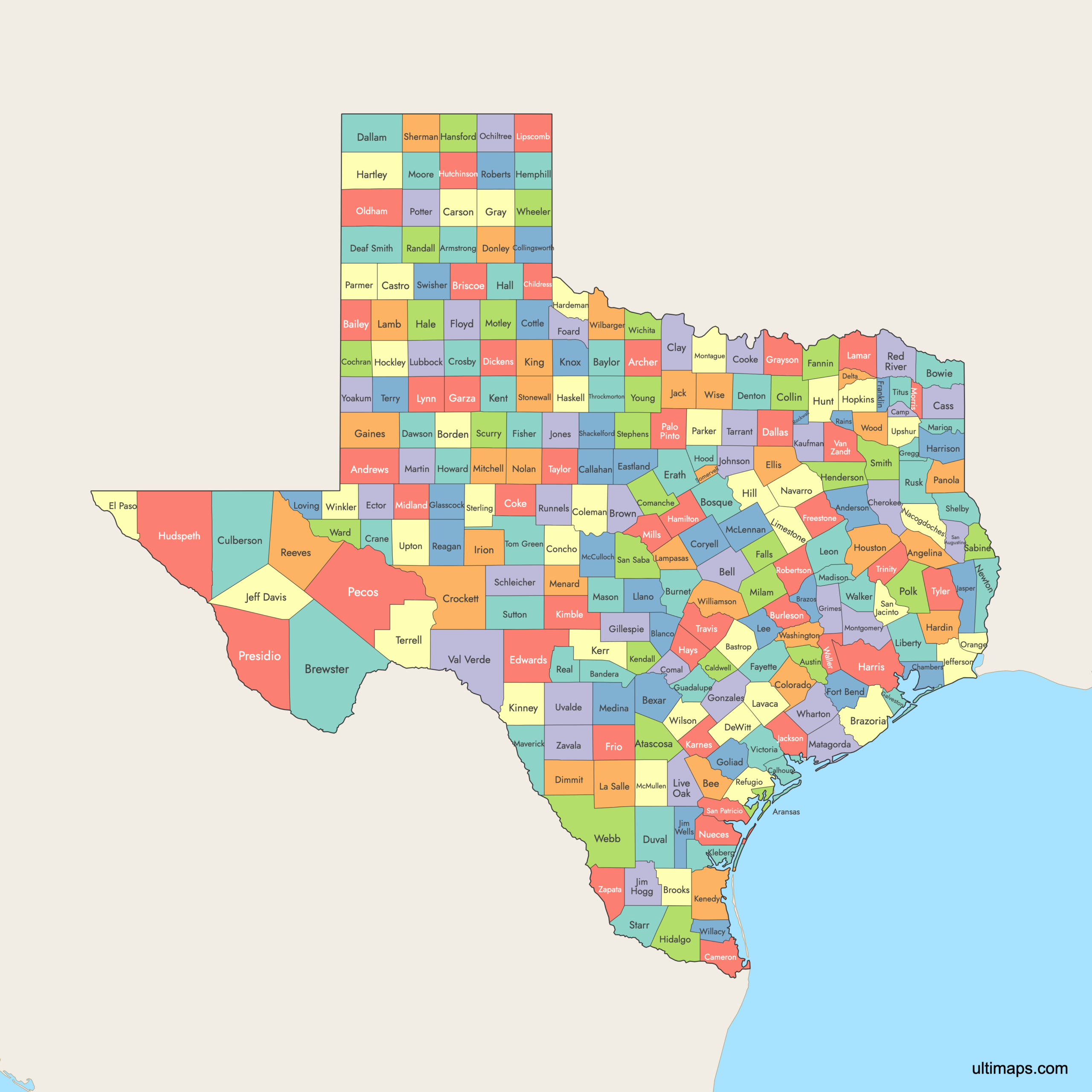 texas map of counties texas map of counties