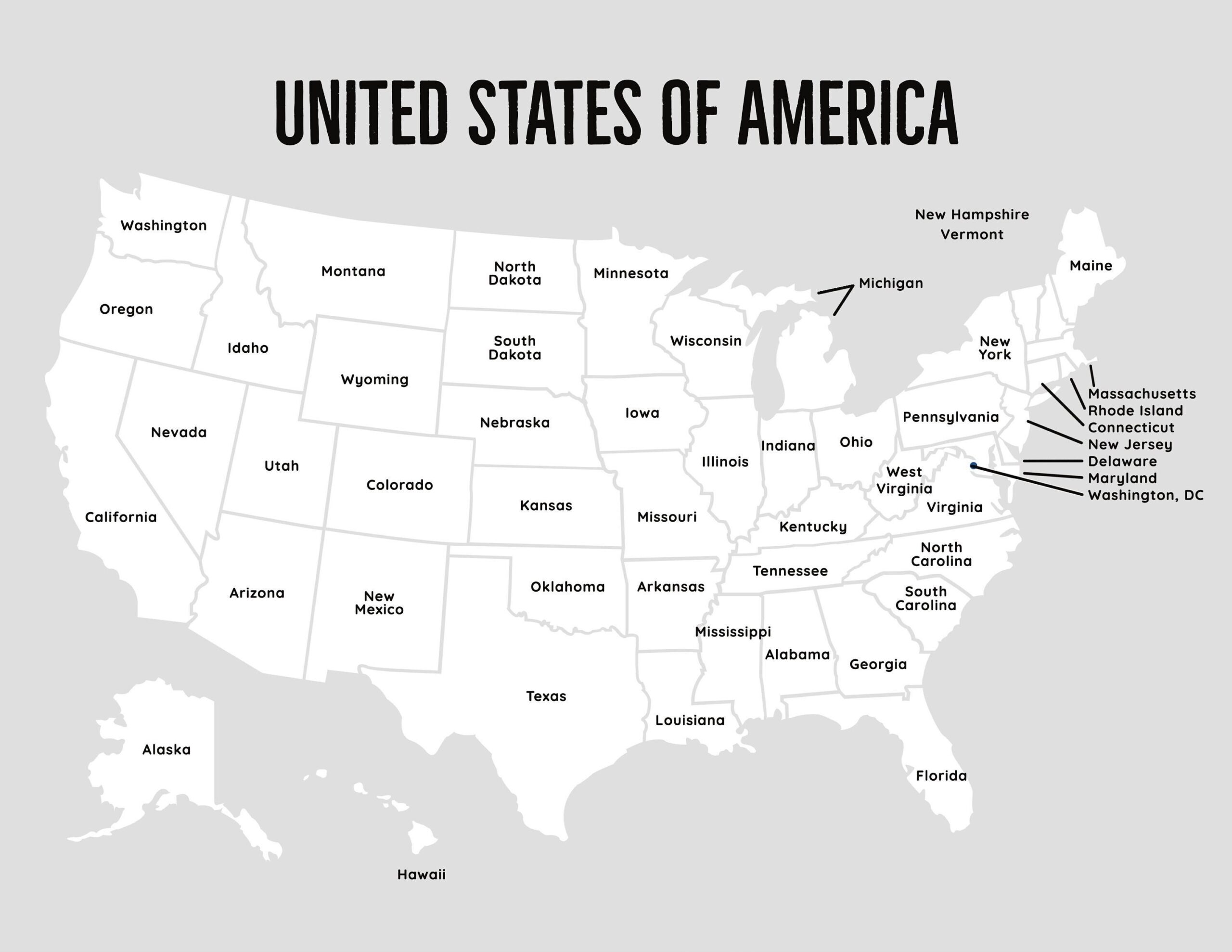 Map Of USA Map With States Black And White USA Map With 50 States Etsy Denmark Map Of USA Map With States Black And White USA Map With 50 States Etsy Denmark