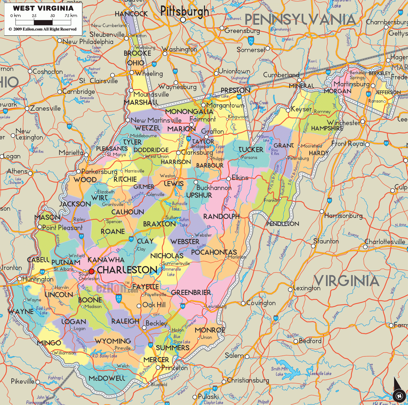 Map Of West Virginia Detailed West Virginia Map With Cities Counties And Roads Ezilon Maps Map Of West Virginia Detailed West Virginia Map With Cities Counties And Roads Ezilon Maps