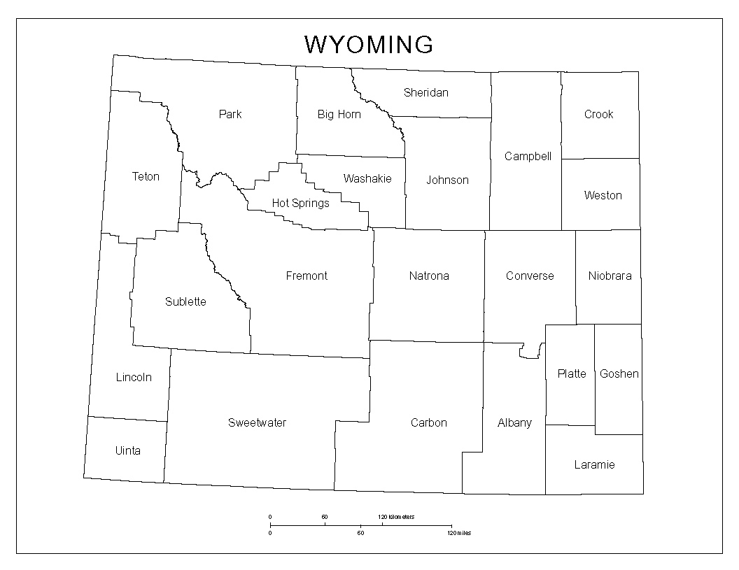 wyoming state map by county wyoming state map by county