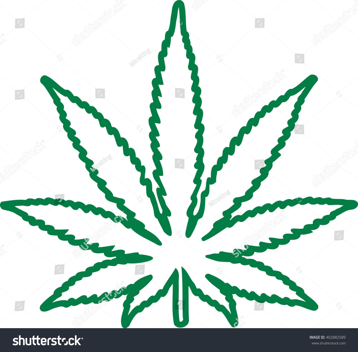 Marijuana Leaf Outline Stock Vector Royalty Free 402882589 Shutterstock