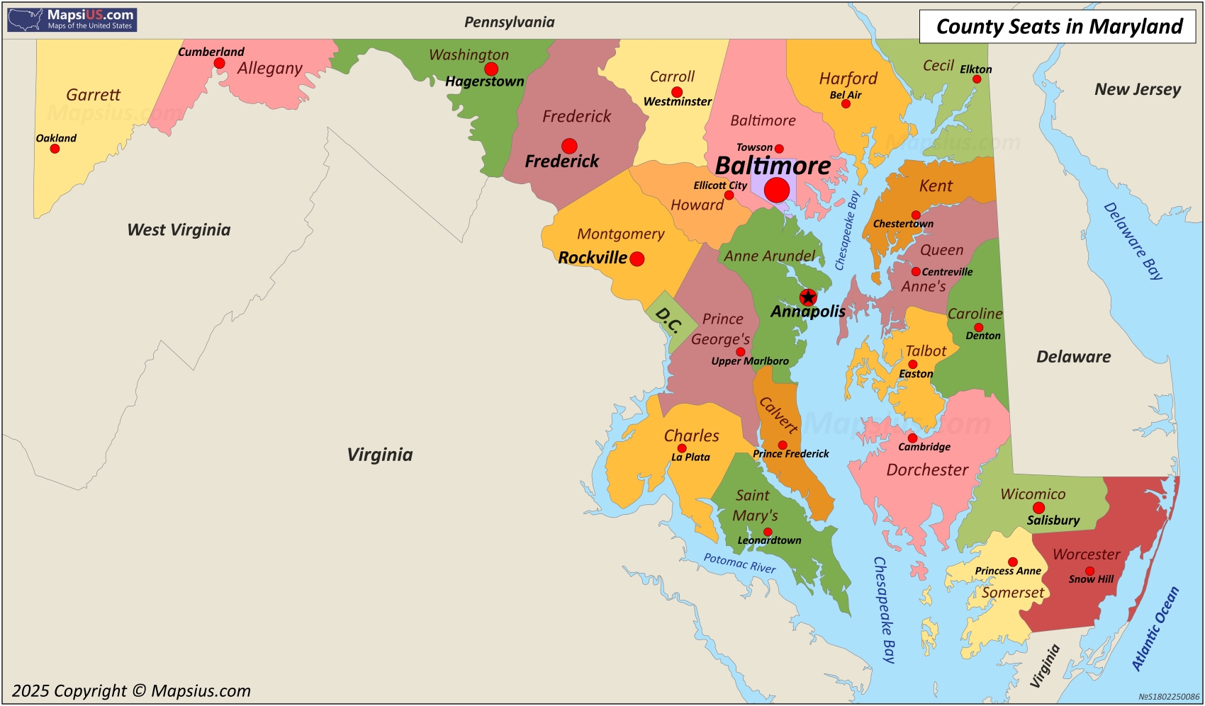 Maryland County Map List Of Counties In Maryland MapsiUS Maryland County Map List Of Counties In Maryland MapsiUS
