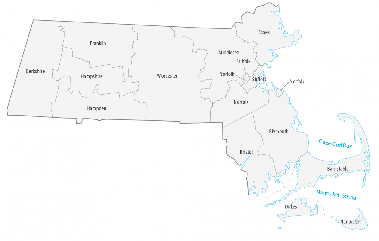 Massachusetts County Map GIS Geography