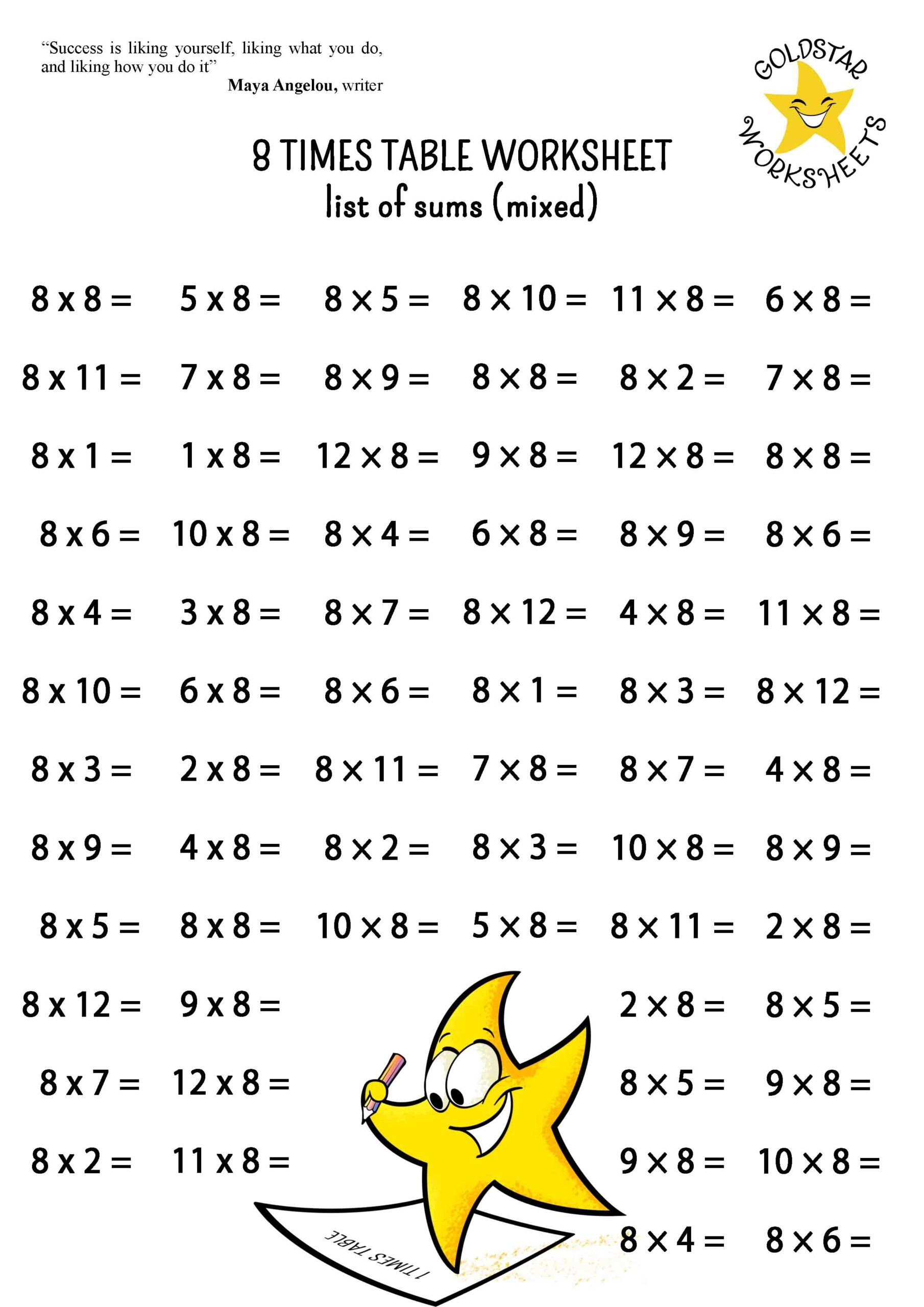 Master The 8 Times Table With These Free Printable PDF Worksheets Master The 8 Times Table With These Free Printable PDF Worksheets