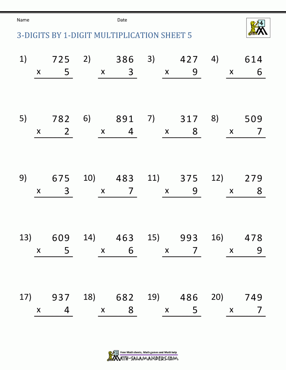 Math Multiplication Worksheets 4th Grade Math Multiplication Worksheets 4th Grade