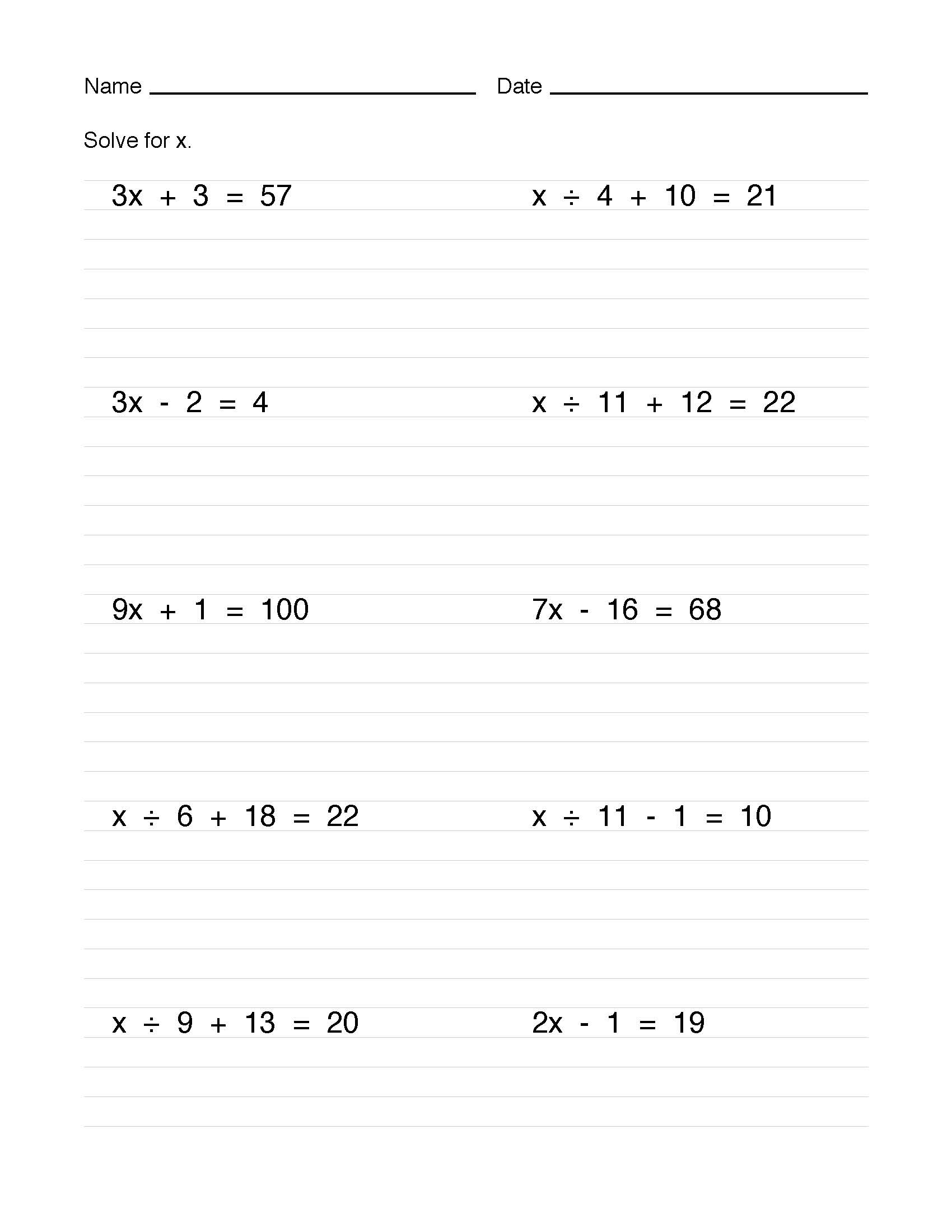 Math Worksheet Collection Solving Two Step Equations Media4Math Math Worksheet Collection Solving Two Step Equations Media4Math
