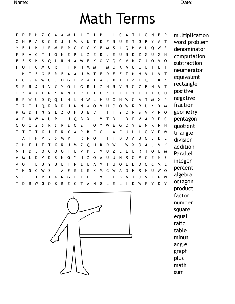 Maths Words Word Search WordMint Maths Words Word Search WordMint