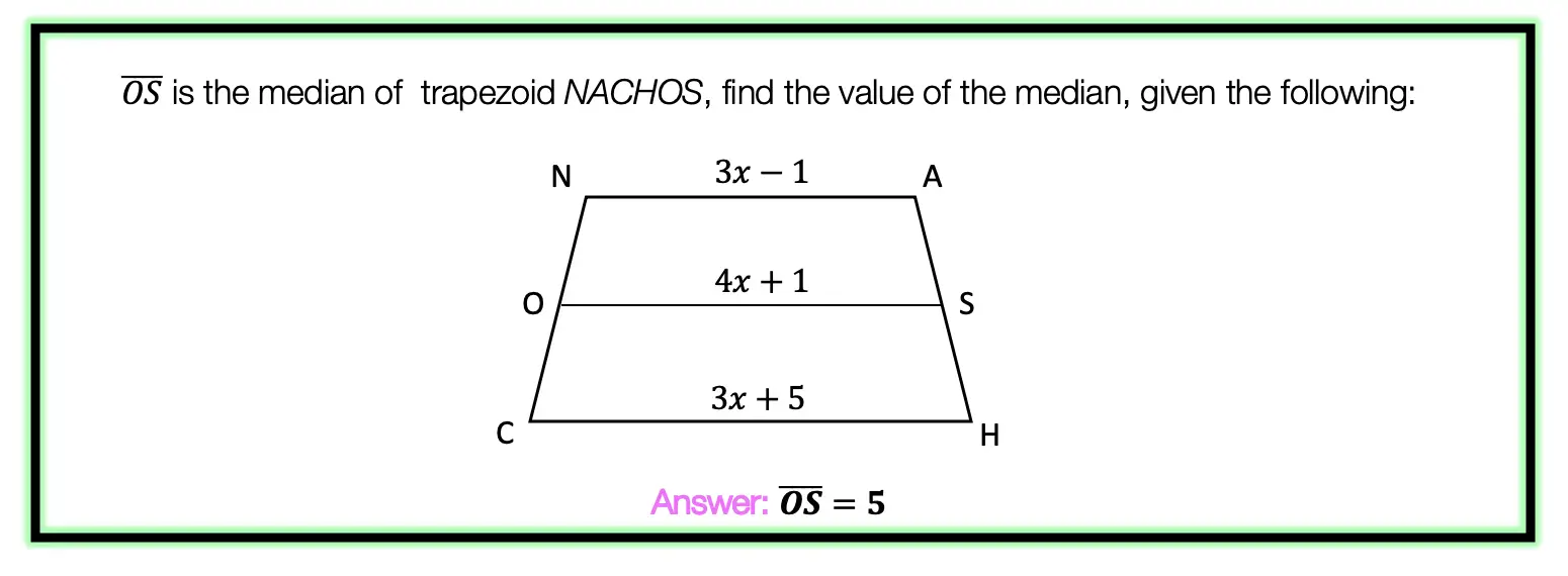 Median Of A Trapezoid Theorem Geometry Math Lessons