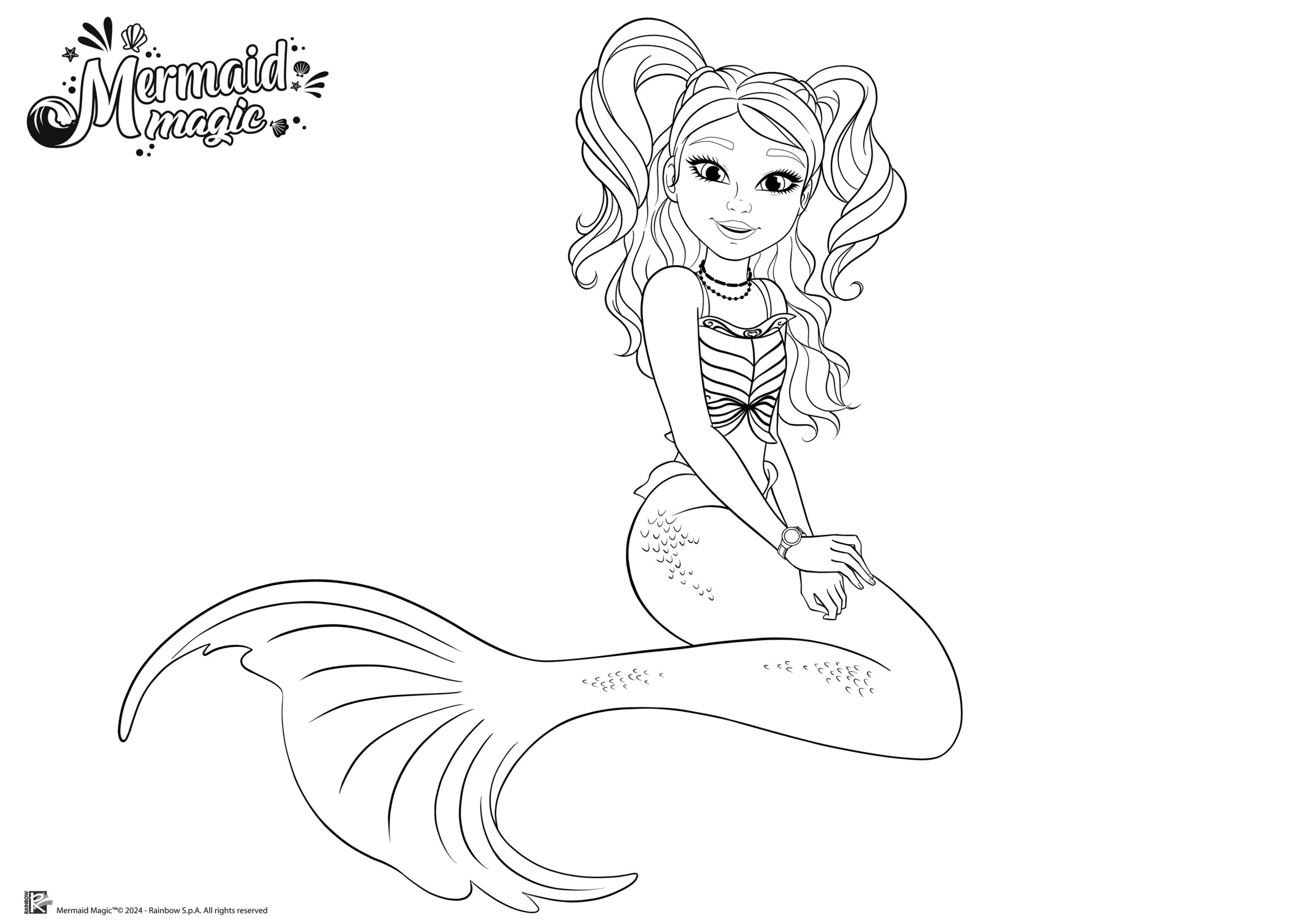 pictures of mermaids to colour