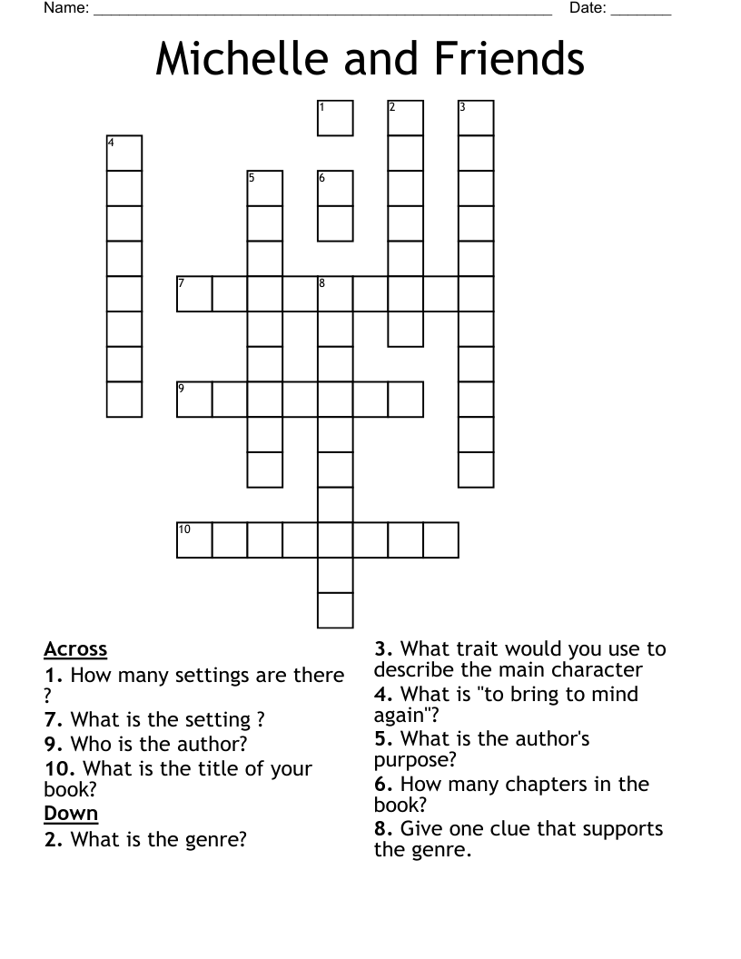 Michelle And Friends Crossword WordMint