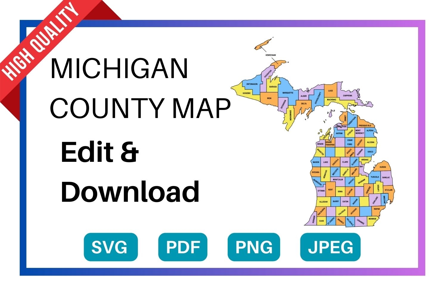 michigan map of counties